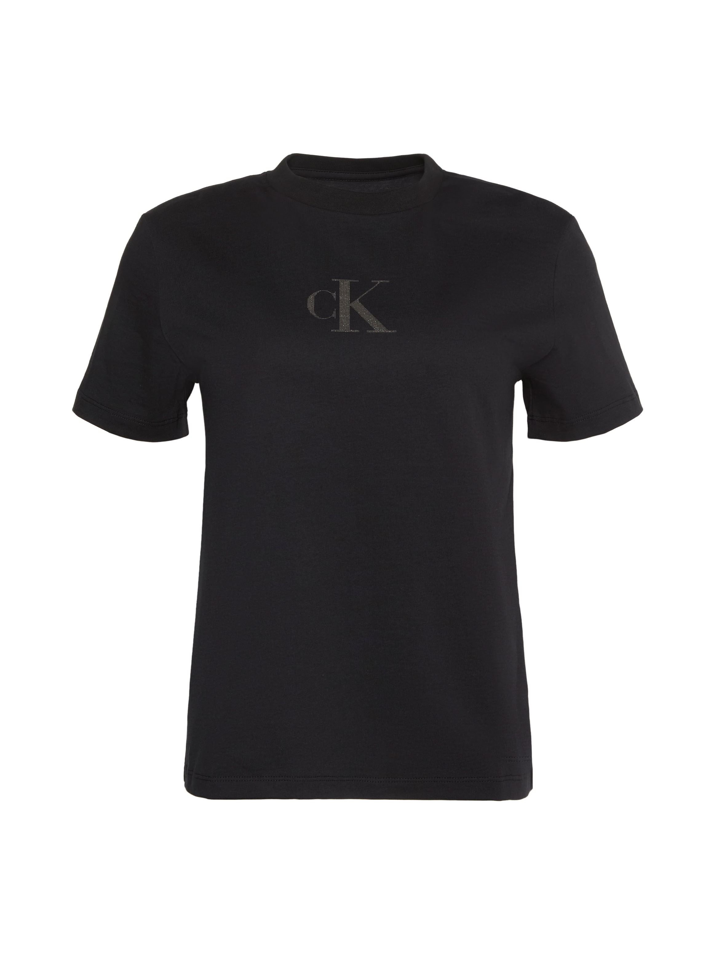 Calvin Klein Jeans T-Shirt Regular Fit, glänzender Logodruck, Rundhalsausschnitt