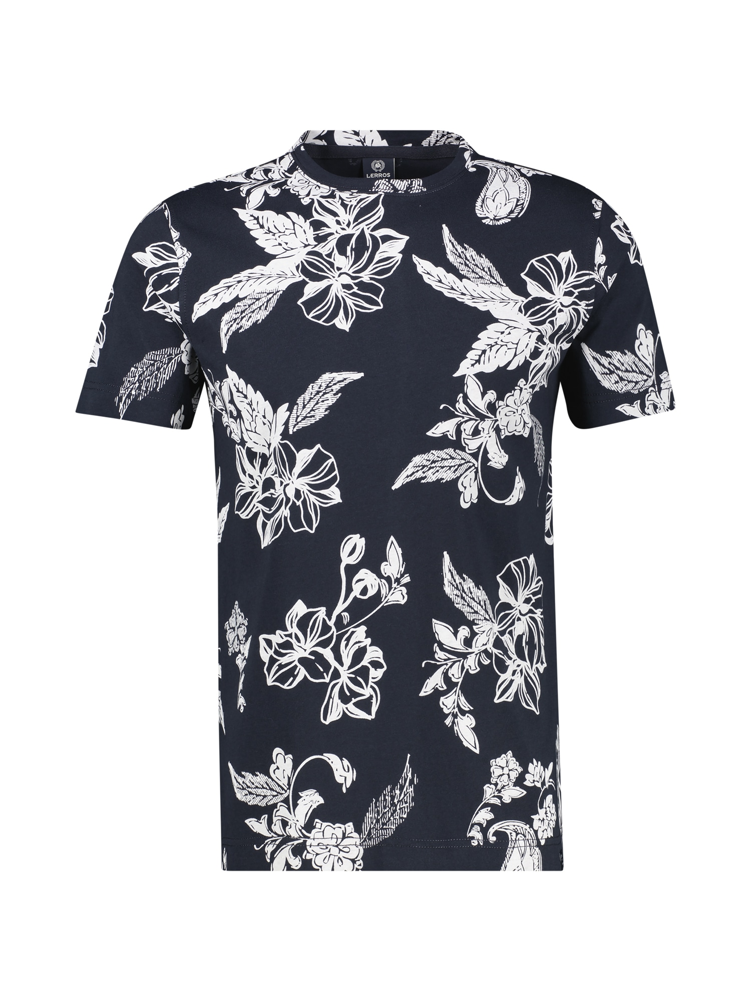 LERROS T-Shirt »T-Shirt mit O-Neck und floralem All-over-Print«