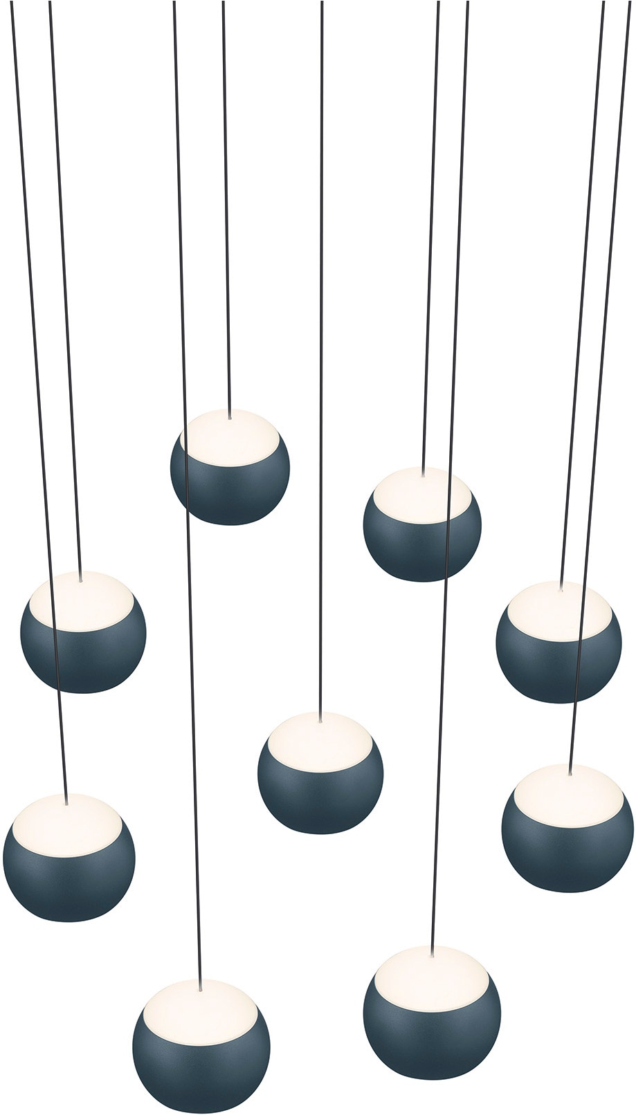 Musterring LED Pendelleuchte »CANNON, 9-flammige LED Hängelampe 5W 500Lumen 2300-4000K CCT« LED-Board 1 Stk. Farbwechsler | warmweiß - kaltweiß mit Fernbedienung, stufenlos höhenverstellbar max 195cm dimmbar Memory