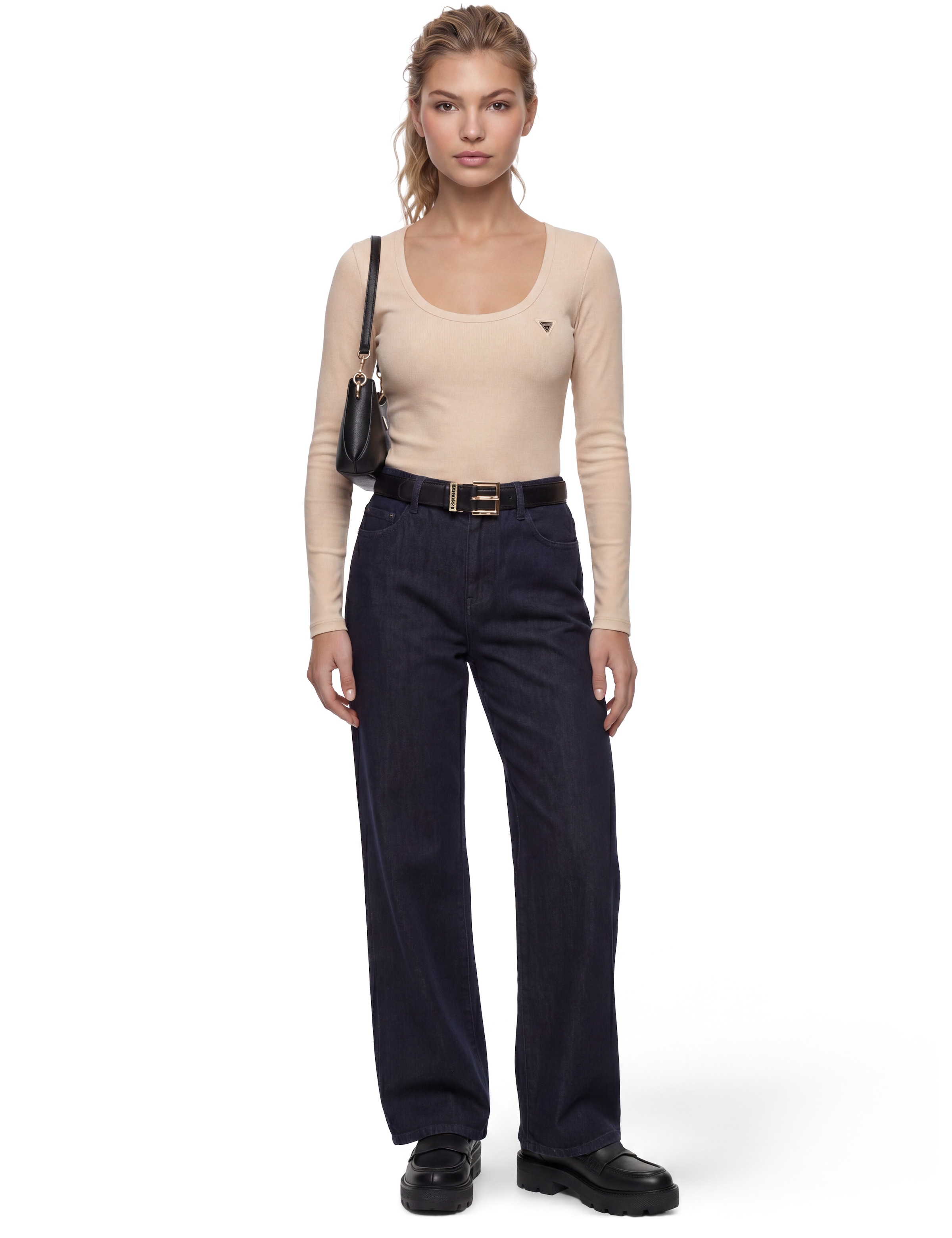 Guess Synthetikgürtel »PANT BELT NT REV & NT ADJ H25« mit Label-Details