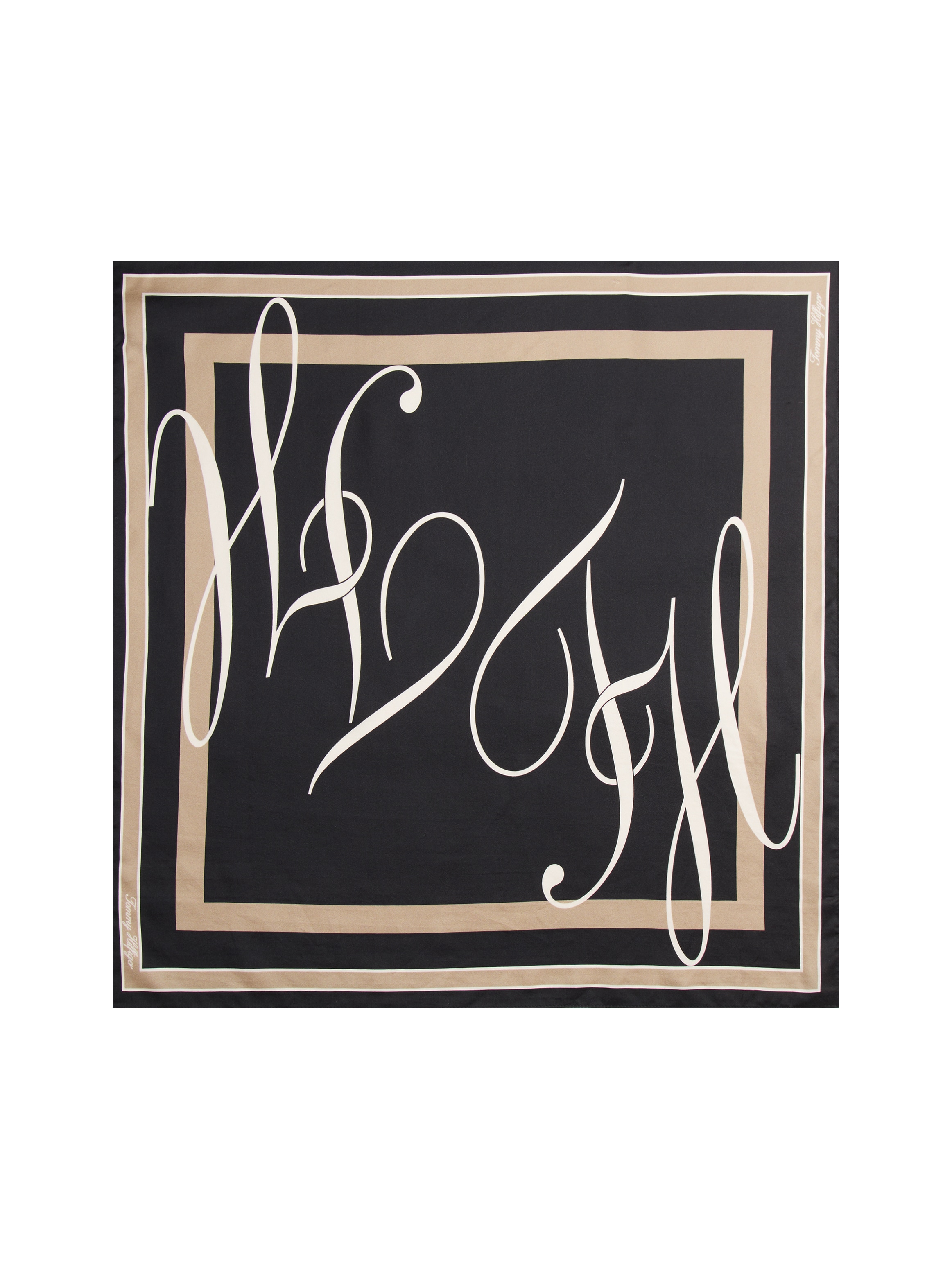 Tommy Hilfiger Halstuch »TH HERITAGE SCRIPT SILK SCARF«, quadratisch, aus reiner Seide mit Logo, Maße 50 xs0 cm