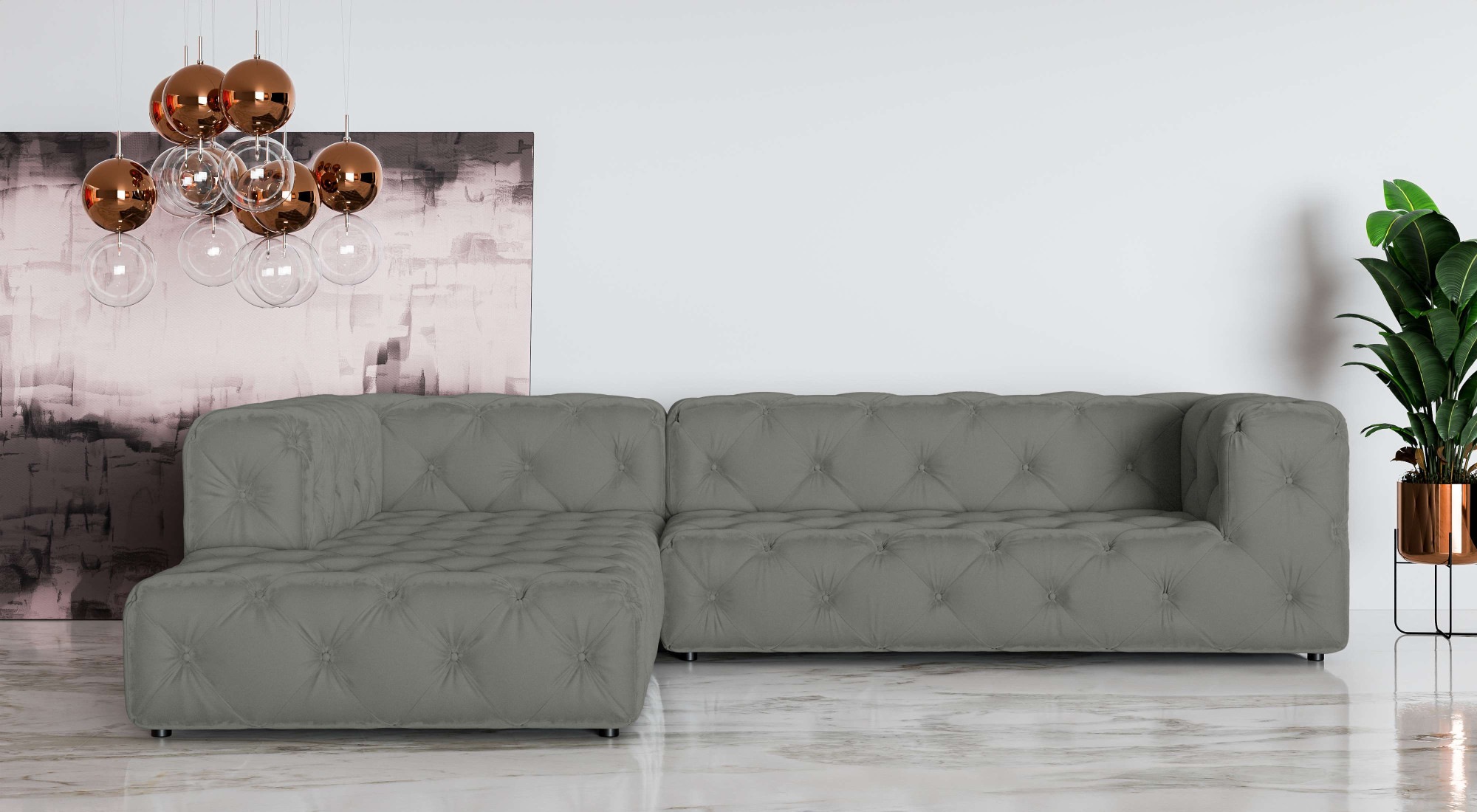 PLACES OF STYLE Ecksofa »FOLLINA« L-Form su Klasikinio...