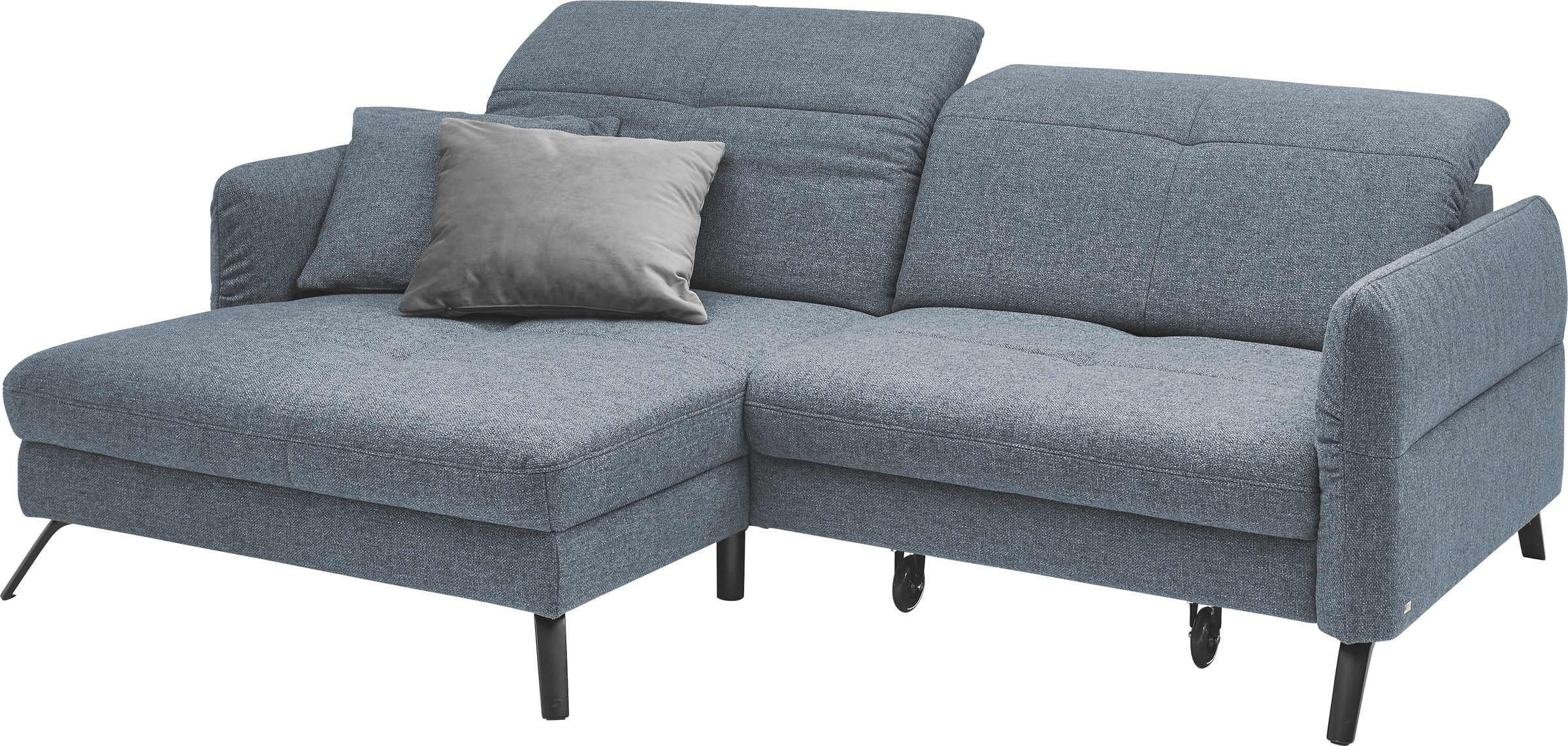 set one by Musterring Ecksofa »SO 4400 V«, wahlweise mit motorischer Bettfunktion & Kopfverstellung, Fuß schwarz