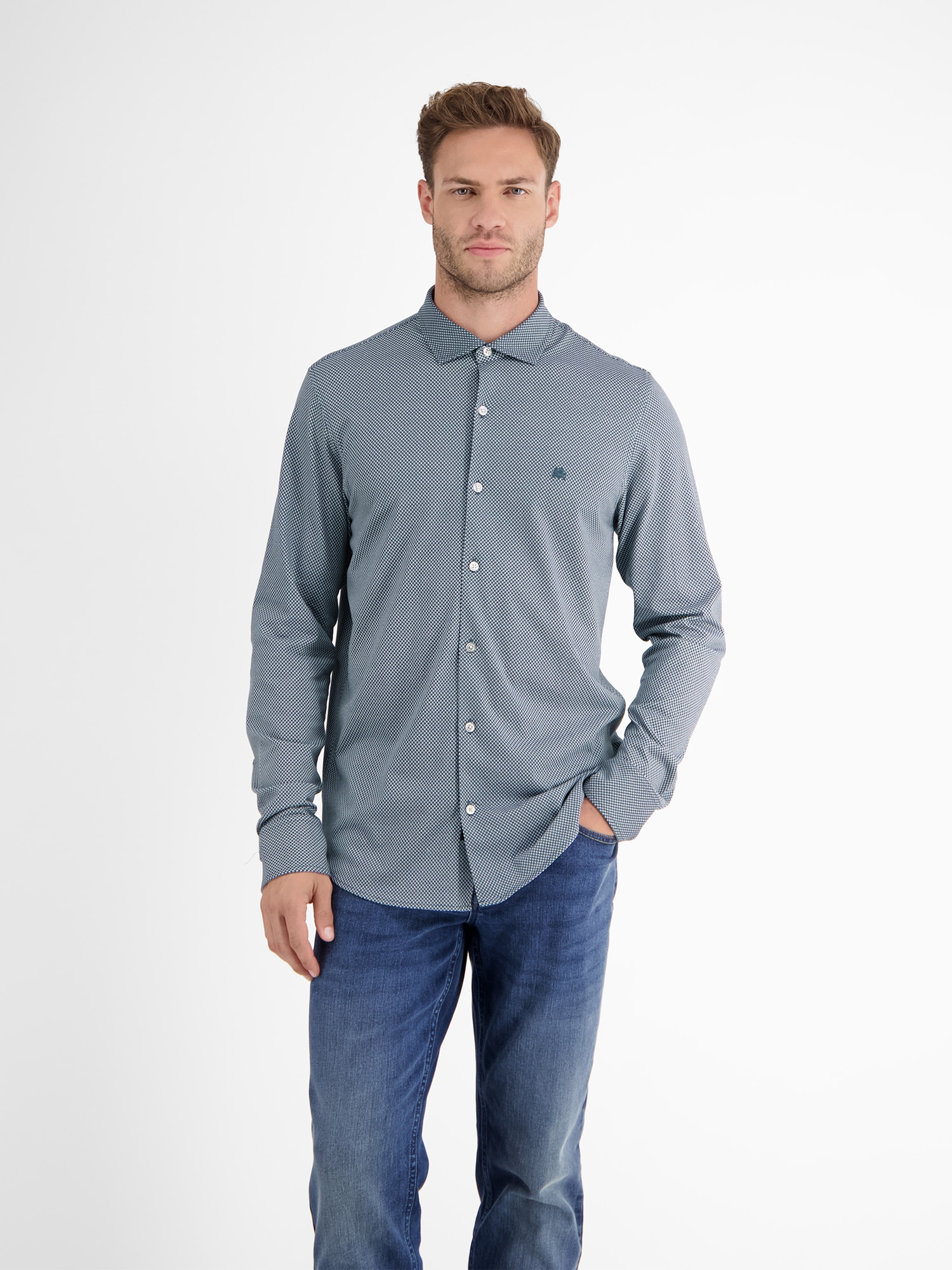 LERROS Langarmhemd "LERROS Modisches Jerseyhemd für Herren" günstig online kaufen