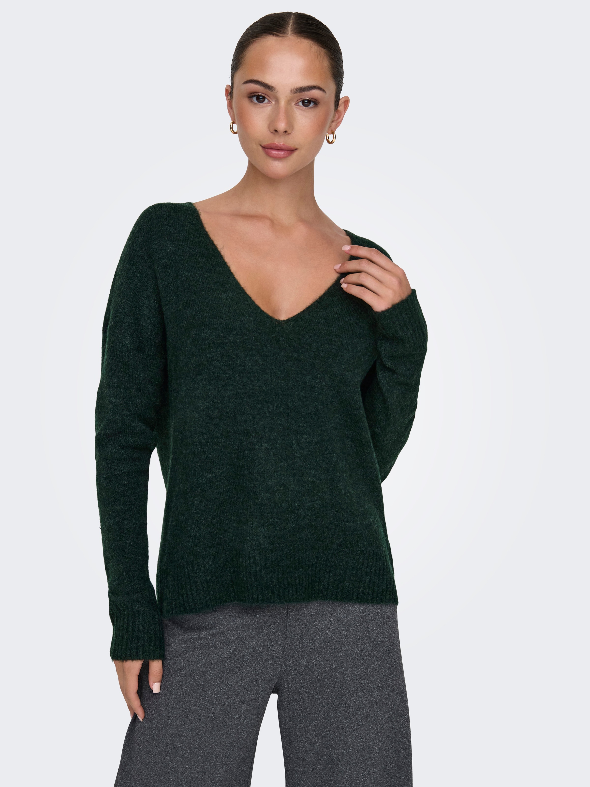 JDY V-Ausschnitt-Pullover "JDYELANORA L/S V-NECK PULLO. KNT NOOS", mit leic günstig online kaufen