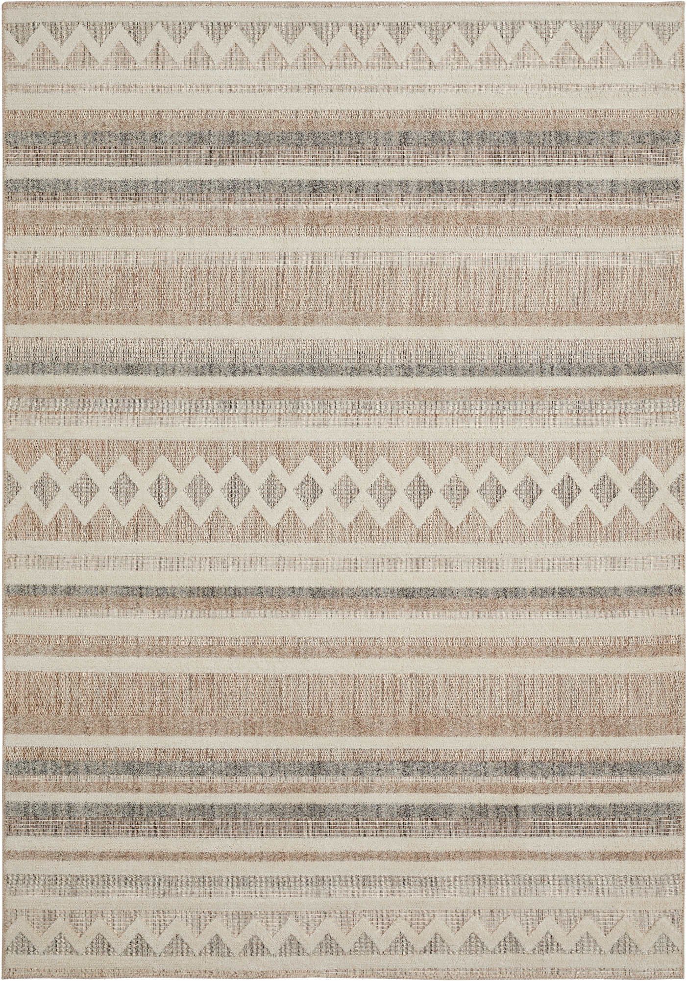 LUXOR living Teppich »Crosby«, rechteckig, 7 mm Höhe, Rauten Design, Boho-Style, Wohnzimmer, Schlafzimmer