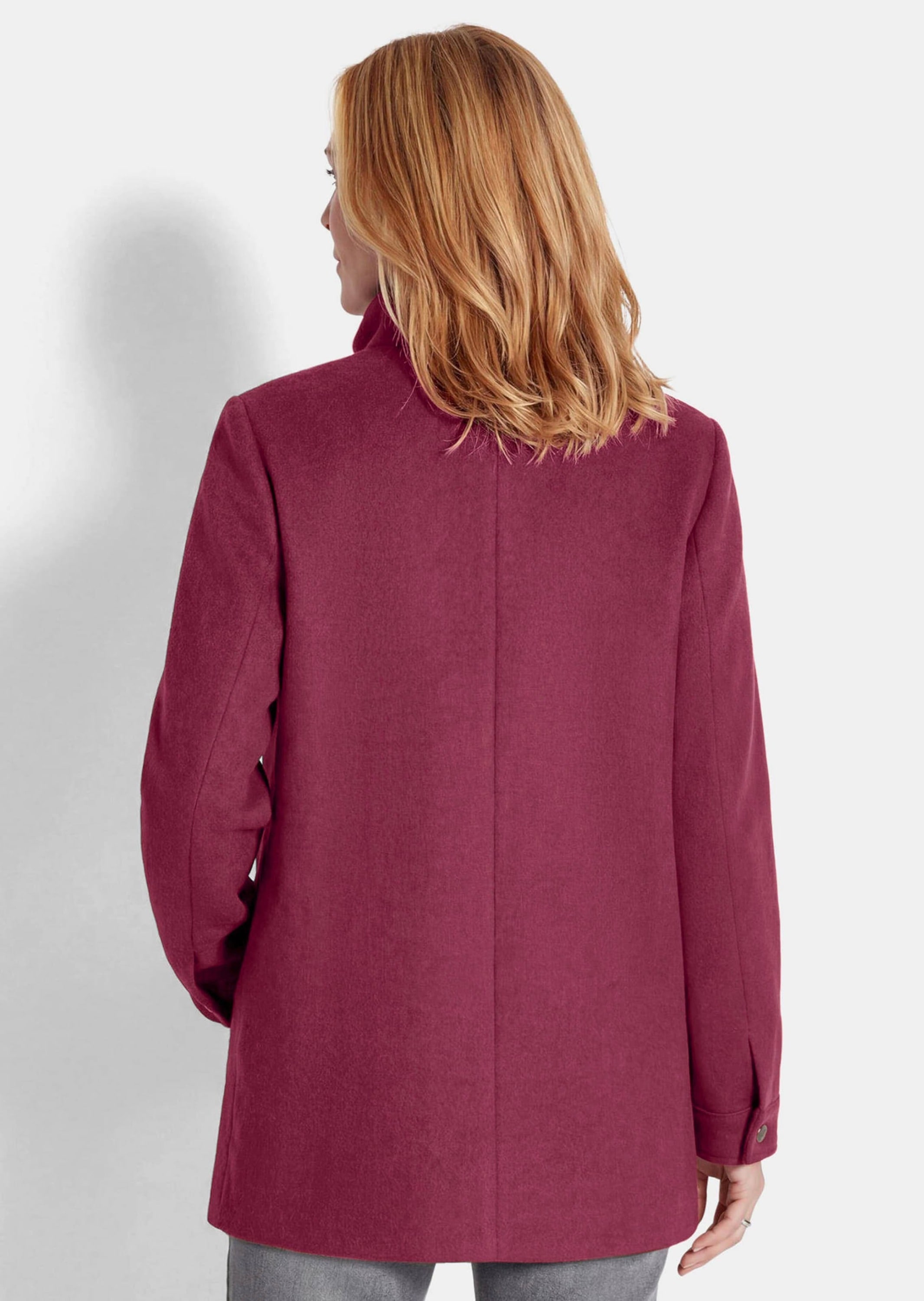 GOLDNER Kurzjacke »Kurzgröße Longjacke mit Stehkragen« Passformnähte im Vorderteil