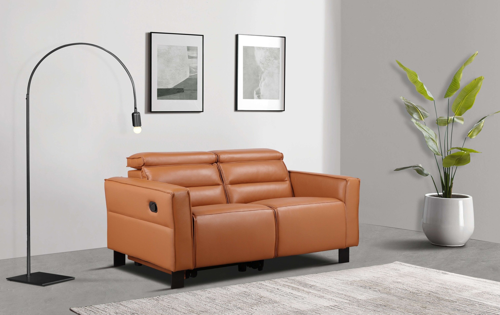 Places of Style 2-Sitzer »Carpari, 162 cm, mit manueller od. elektrischer Relaxfunktion«, (USB A/C), sowie Kopfteilverstellung