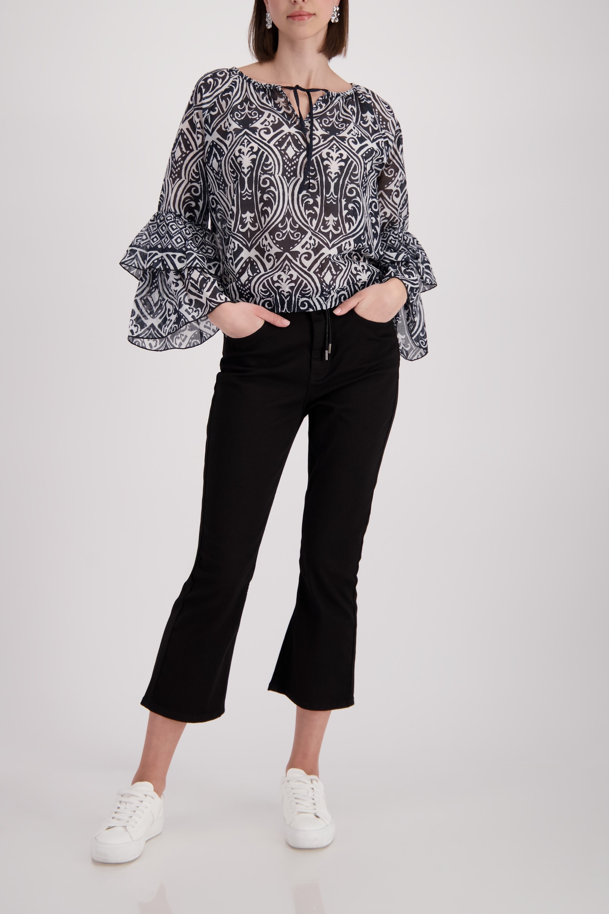 Monari Schlupfbluse Regular fit mit Ornament-Muster