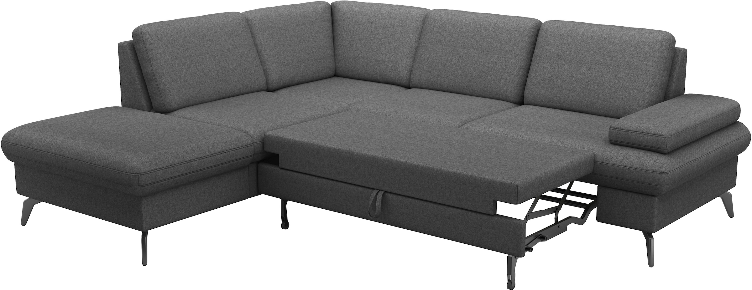 sit&more Ecksofa »Morris Jubi L-Form«, inkl. Armteilfunktion und 1 Zierkissen, wahlweise mit Bettfunktion
