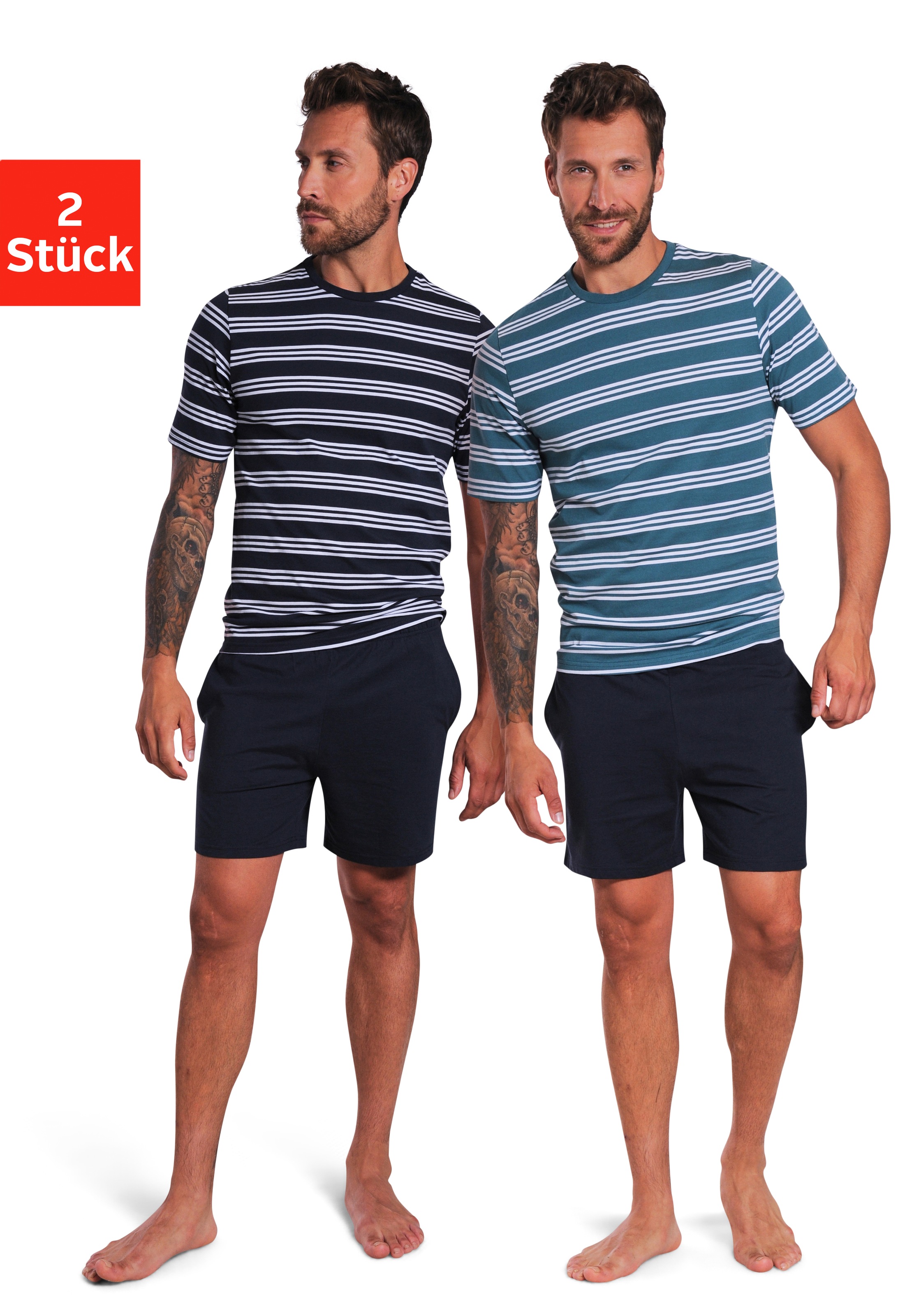 AUTHENTIC LE JOGGER Pyjama Packung, 2 Stück, 4 Stk. tlg., Schlafanzug mit g günstig online kaufen