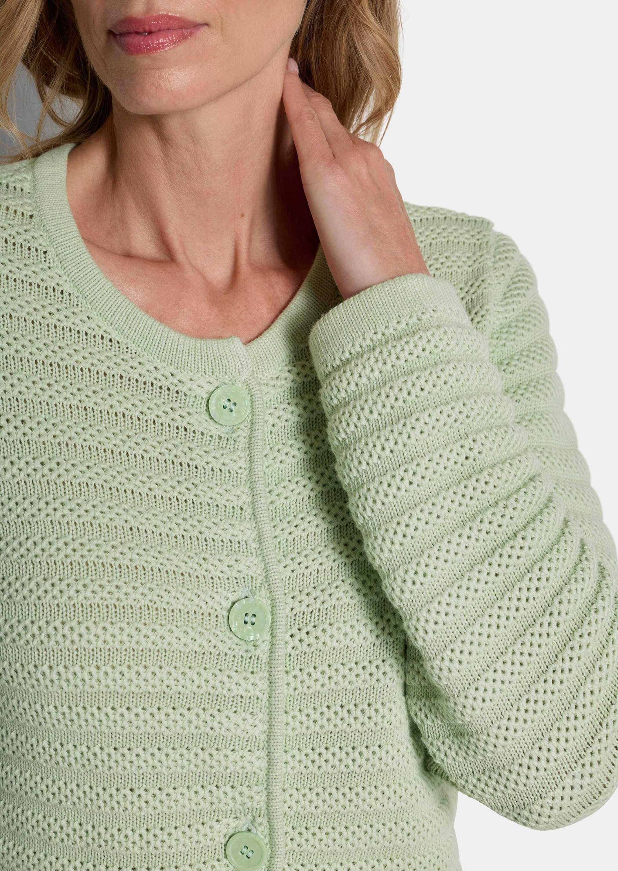 GOLDNER Strickjacke »Ajourjacke in Querrippen-Optik« modischer Strukturstrick