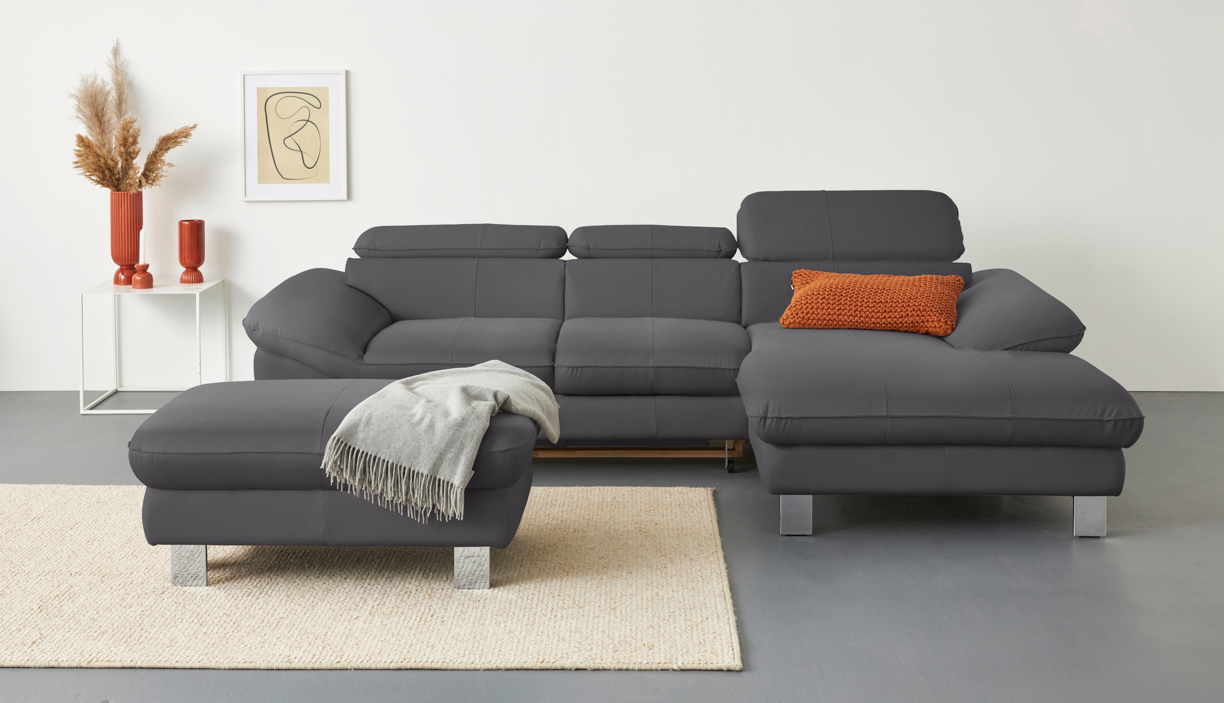 COTTA Ecksofa Driver, mit Kopfteilverstellung, wahlweise mit Bettfunktion