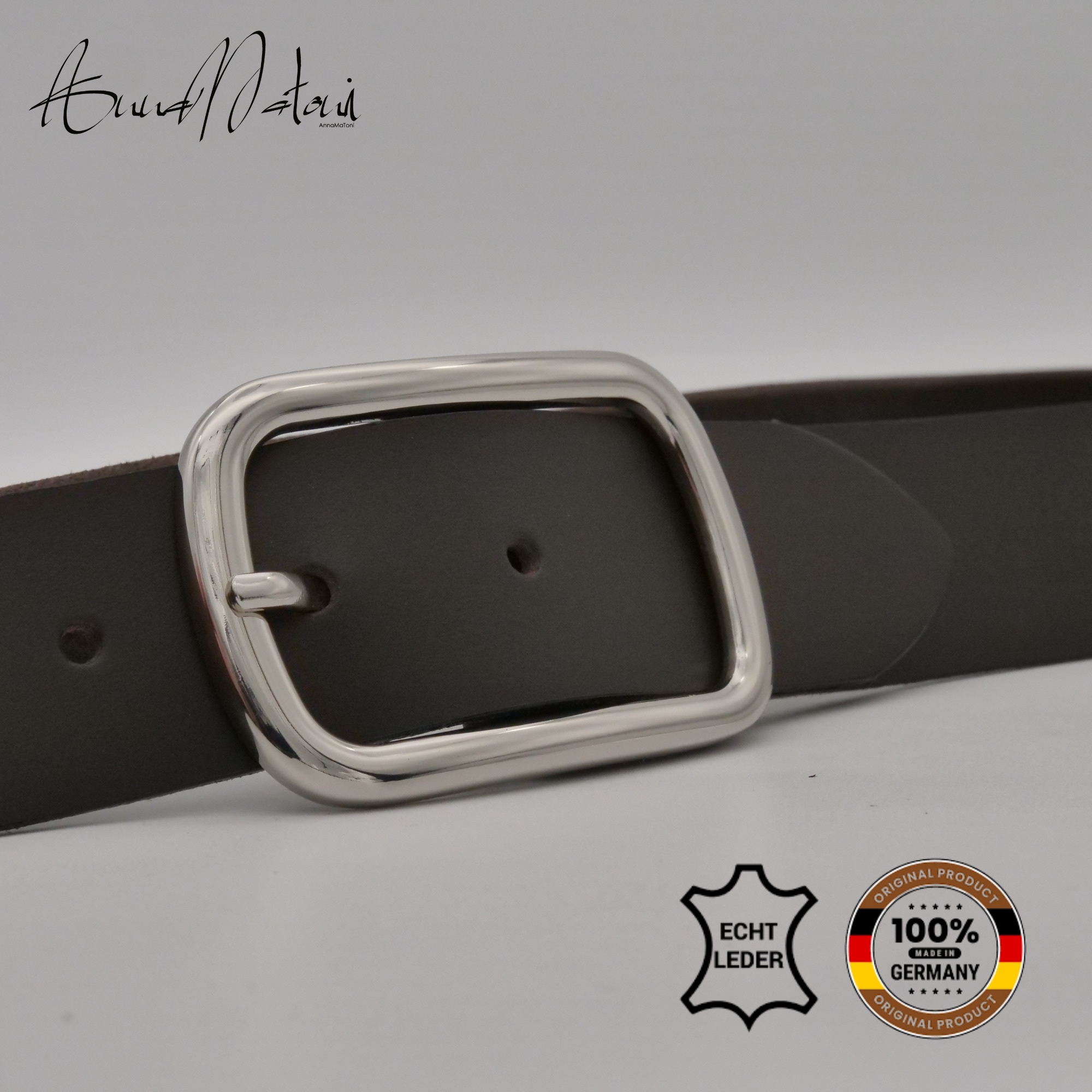 AnnaMatoni Ledergürtel »AnnaMatoni Damen Ledergürtel Basic Gürtel 3,5cm breit echt«