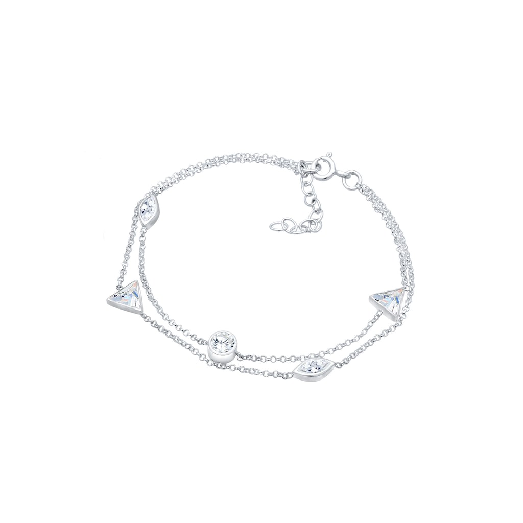 Elli Armband »Layer Dreieck Geo Zirkonia Kristalle 925 Silber«