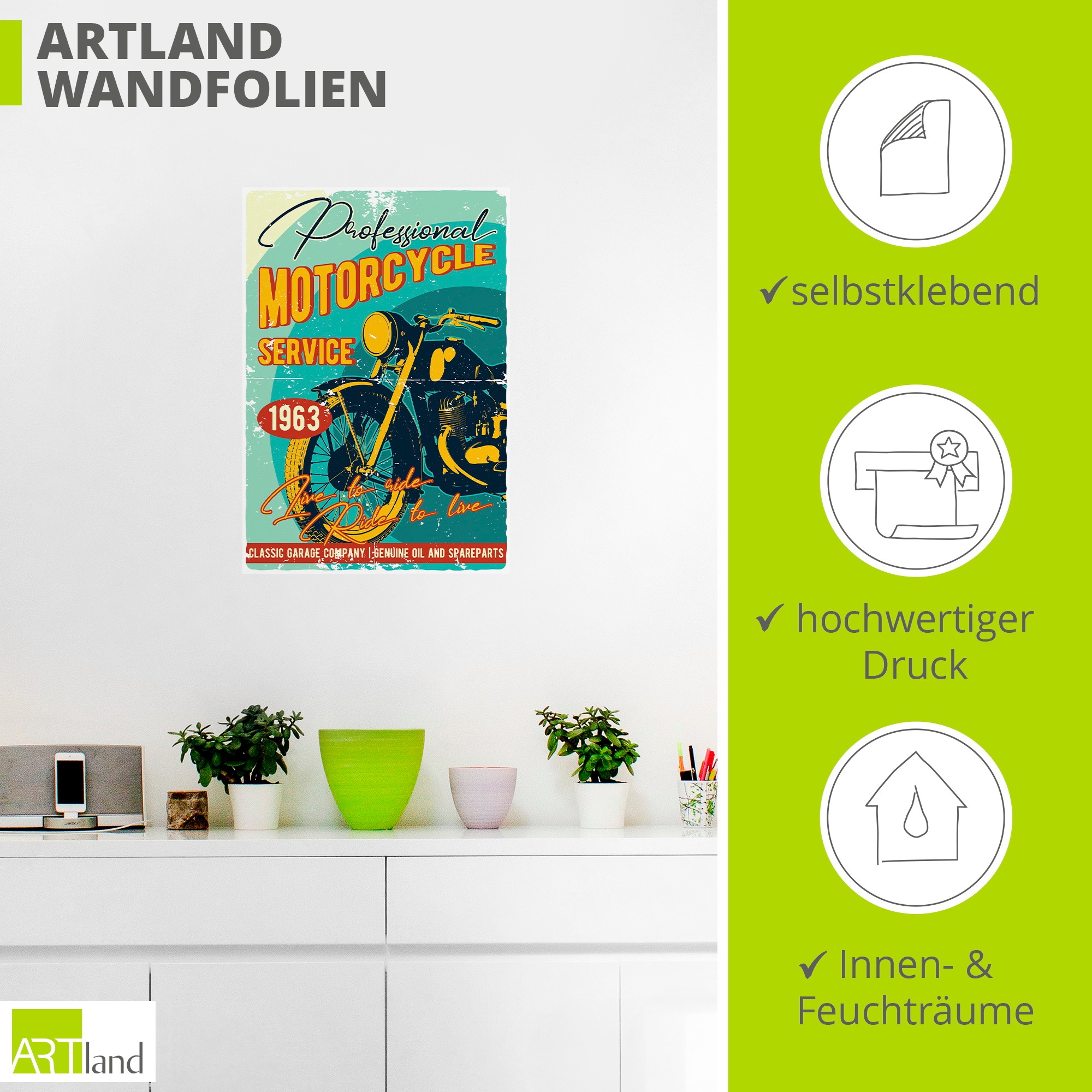 Artland Wandbild »Classic Motorcycles 2« 1 Stk. tlg. als Alubild, Leinwandbild, Poster, Wandaufkleber in verschied. Größen