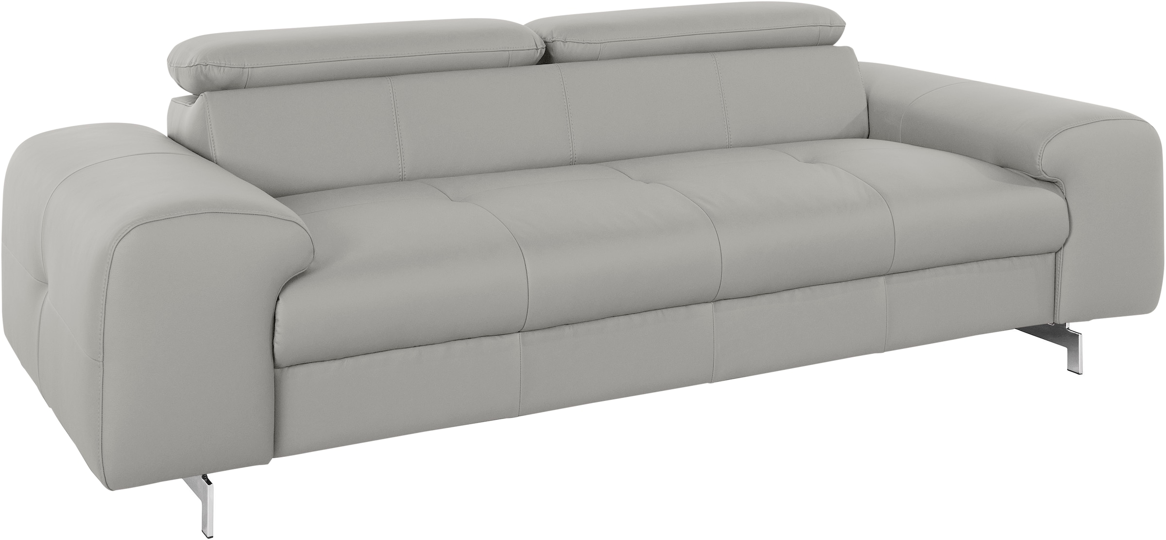COTTA 3-Sitzer »Chef«, Big-Sofa mit Kopfteilverstellung, edle Metallkufen