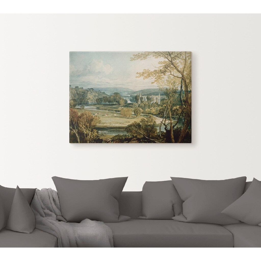 Artland Wandbild »Blick zur Bolton Abbey, Yorkshire. 1809«, Wiesen & Bäume, (1 St.)