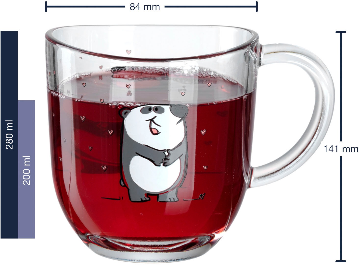 LEONARDO Tasse »BAMBINIPanda«, (Set, 6 tlg.), 280 ml, 6-teilig