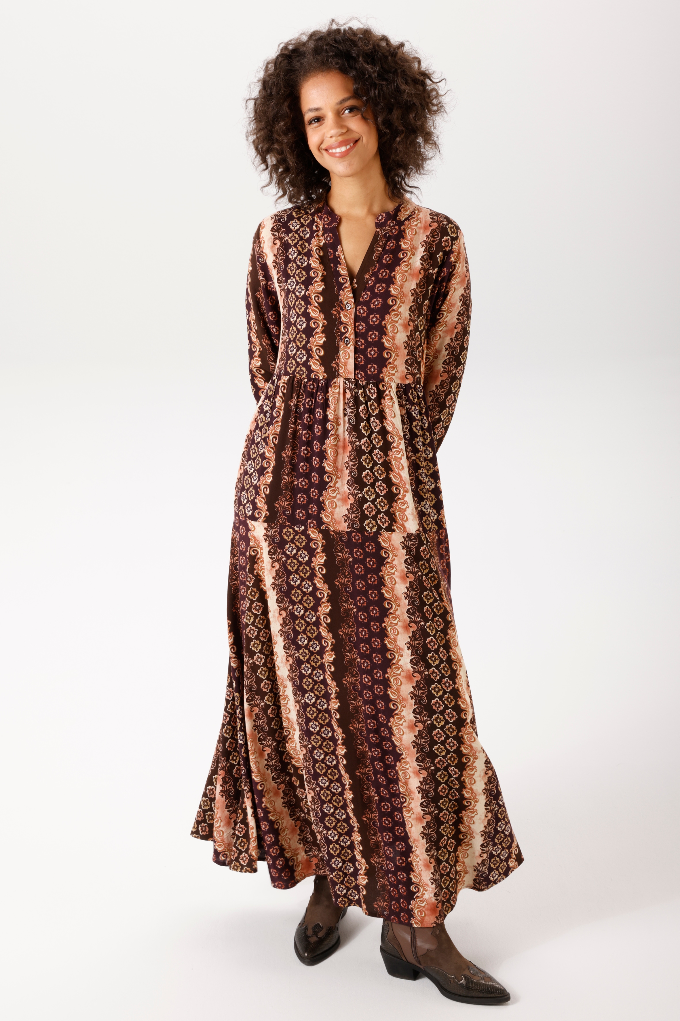 Aniston CASUAL Maxikleid im fantasievollen Muster-Mix - jedes Teil ein Unikat - NEUE KOLLEKTION