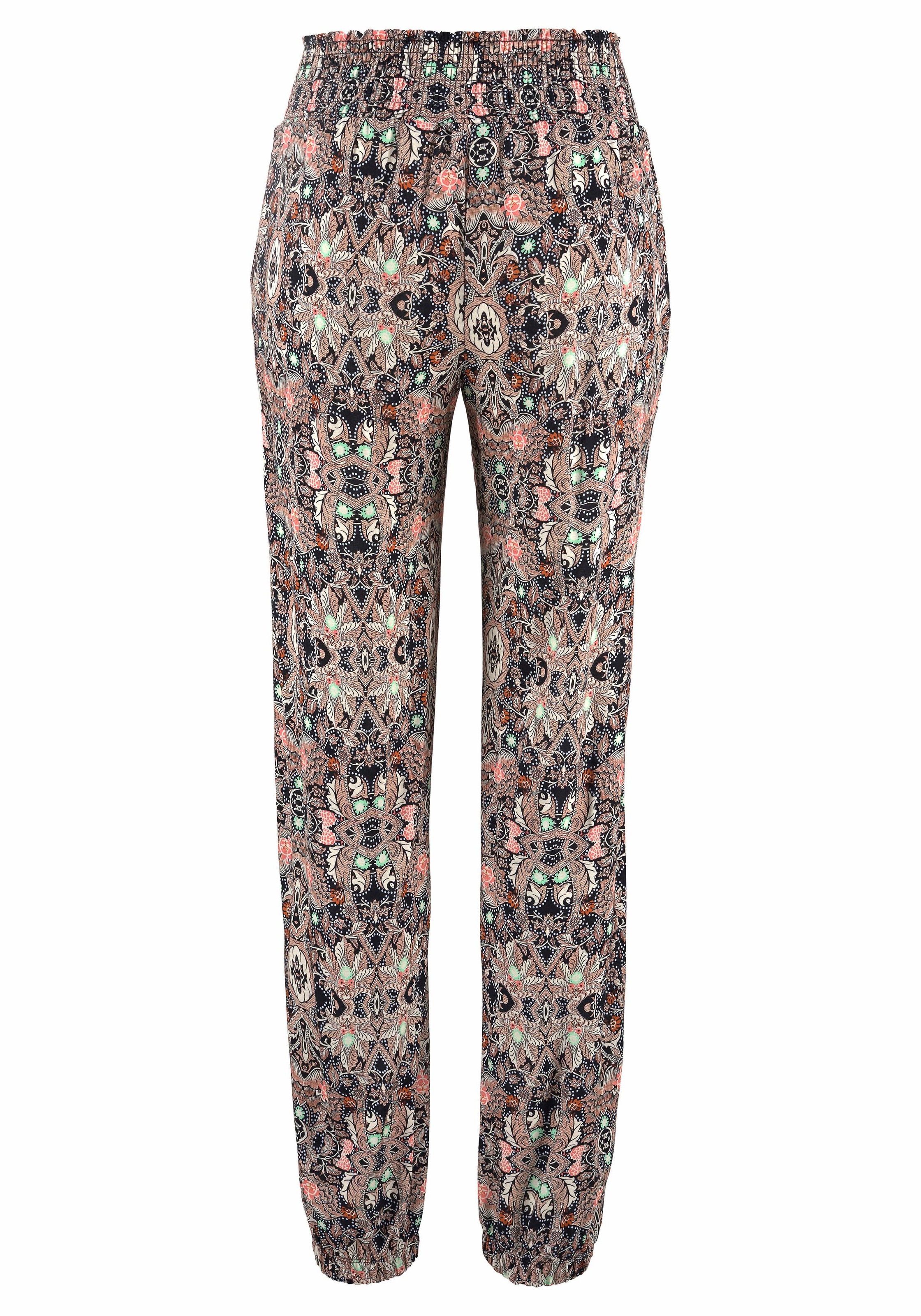 Thumbnail - s.Oliver Strandhose, mit Alloverprint und Taschen, Stoffhose, Sommerhose, elastisch