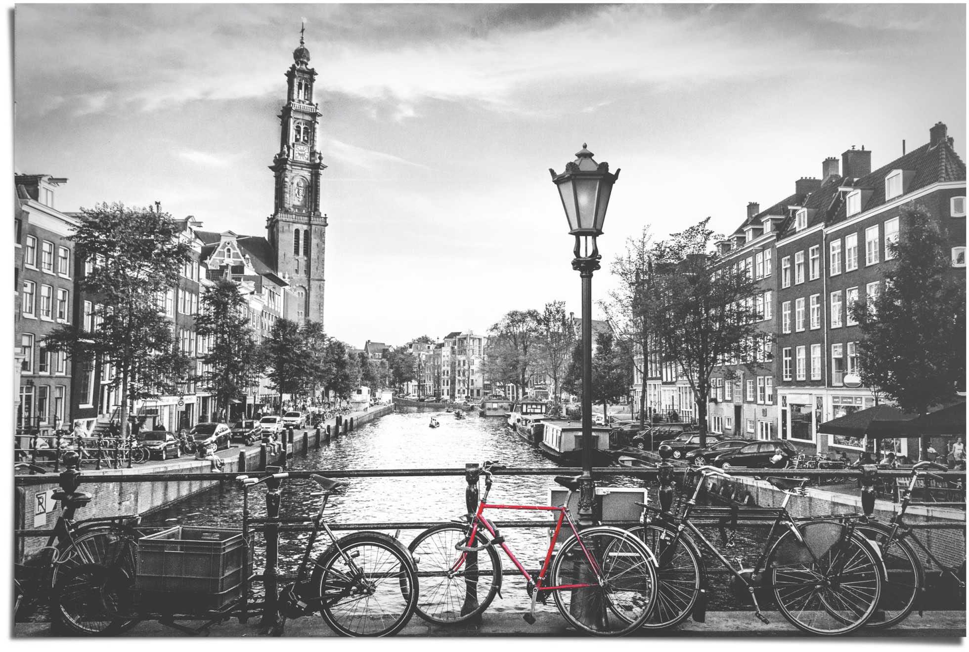 Die - (1 Grachten - | Reinders! Brücke von St.) - »Die BAUR Stadt Fahrrad kaufen Amsterdam Niederlande«, Poster