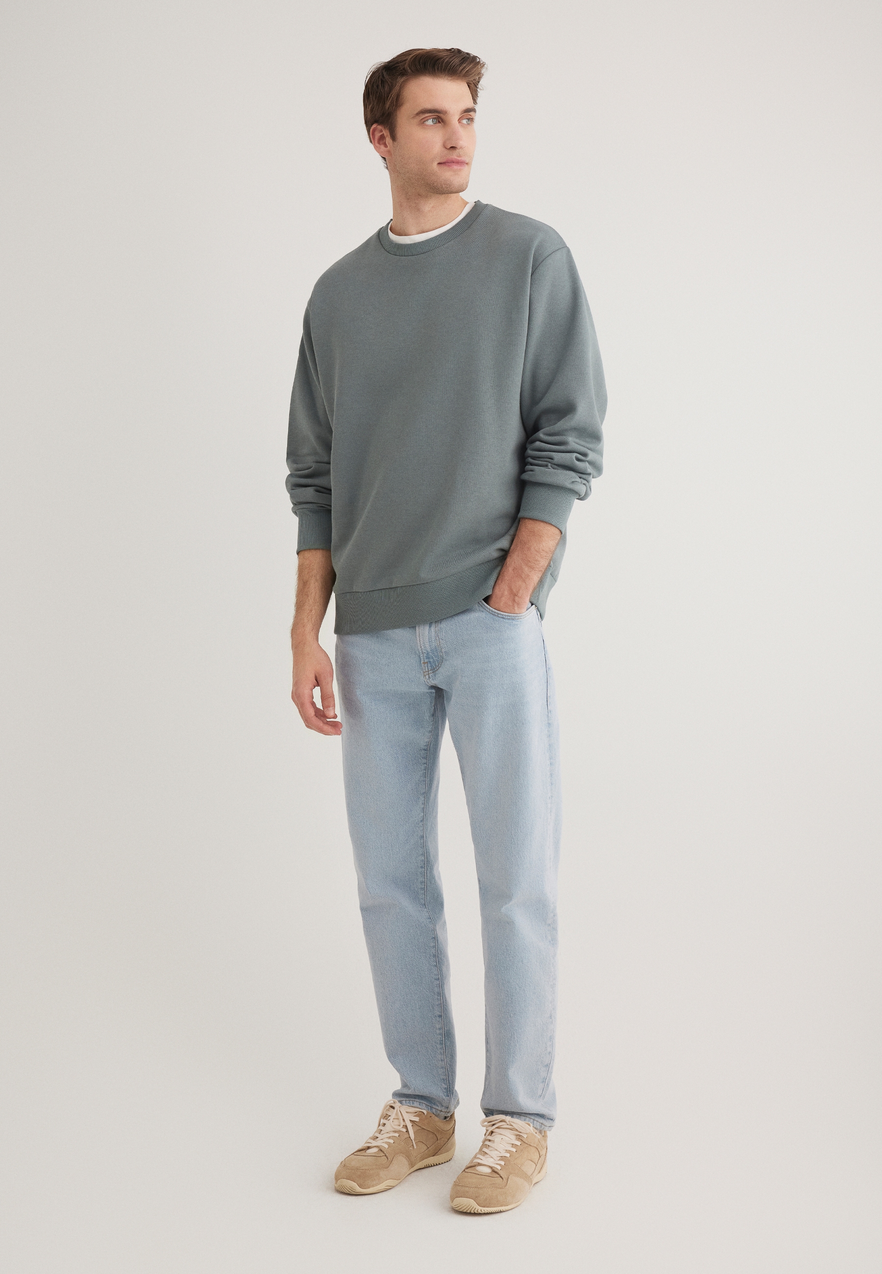 Mavi Crew Neck Sweater Pullover, Antracite Scuro Melange