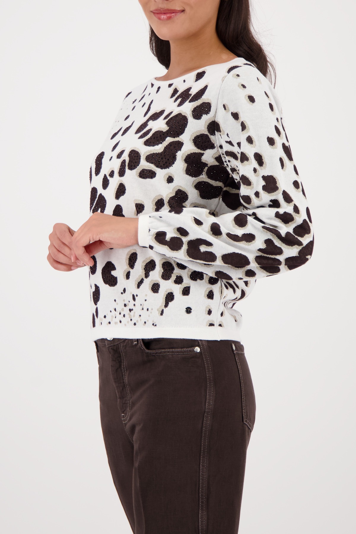 Thumbnail - Monari Strickpullover "Pullover Leojacquard" Regular fit mit Leojacquard