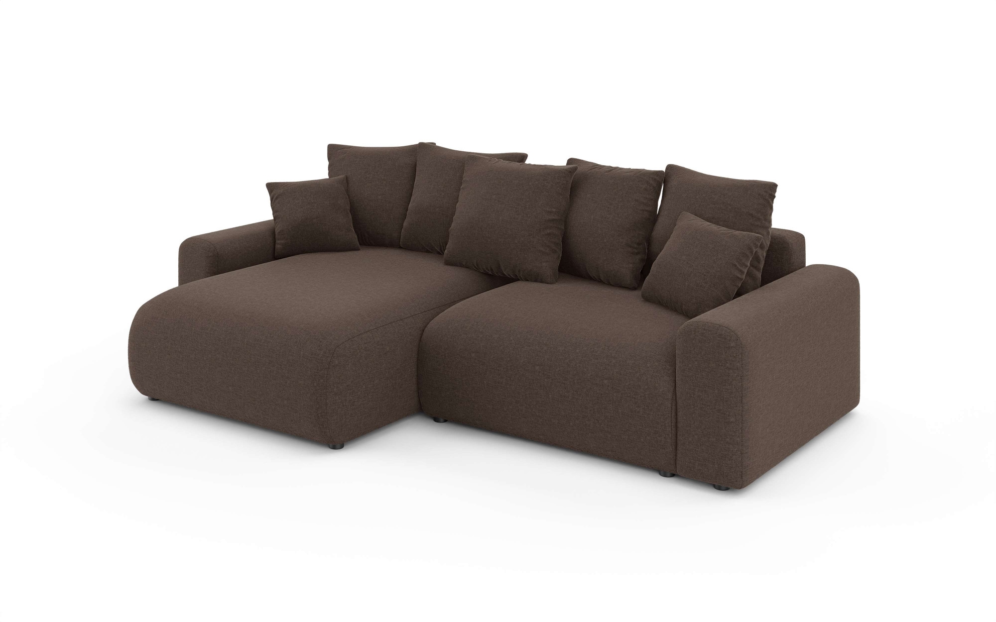 Home affaire Ecksofa »LAKESIDE klein mit Bettfunktion und Bettkasten, B/T/H 235/142/84 cm«, L-Form, Recamiere beidseitig montierbar, mit Wellenunterfederung