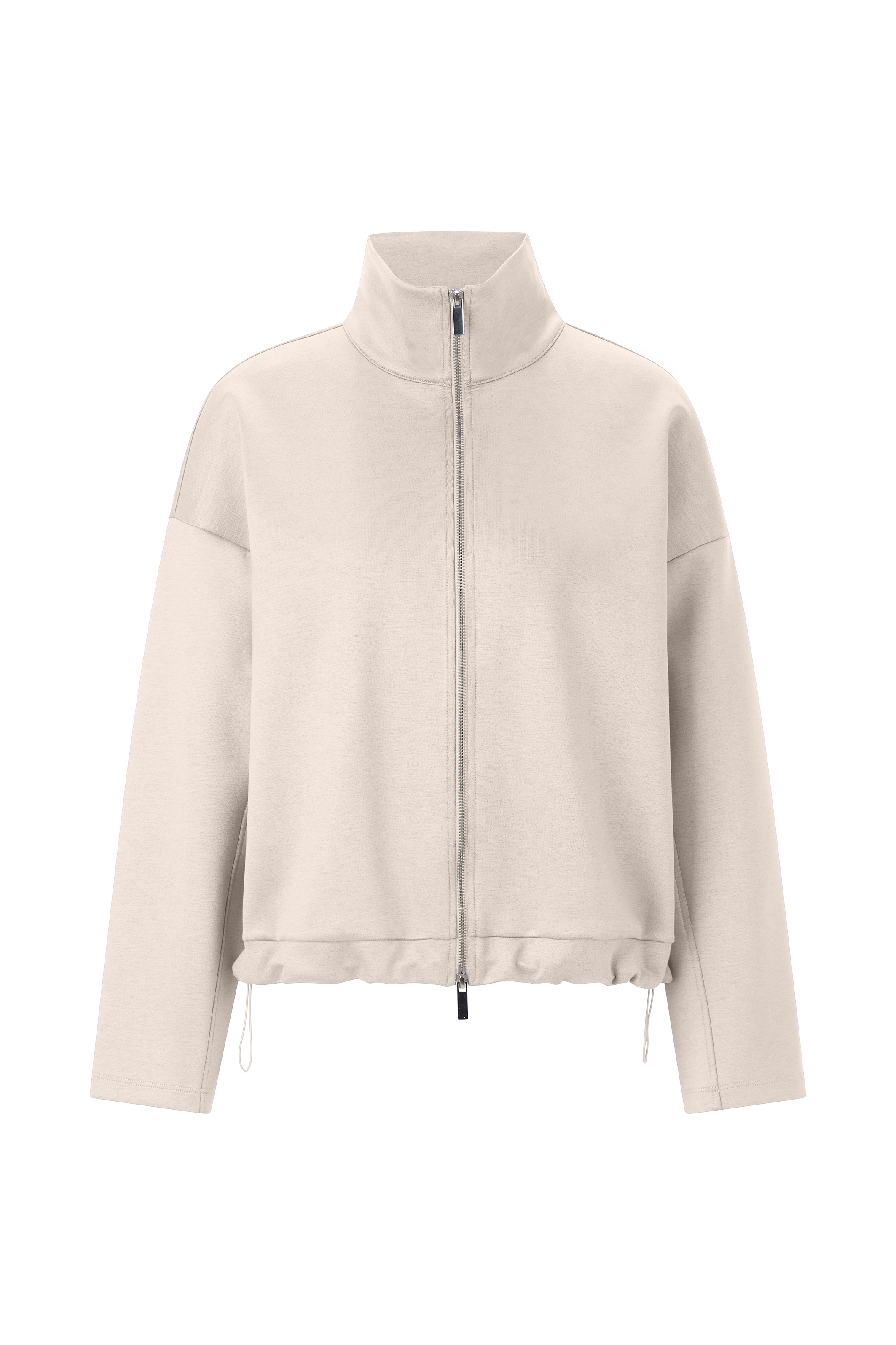 RICHROYAL Sweatjacke Tunnelzug-Saum, Stehkragen, regular fit