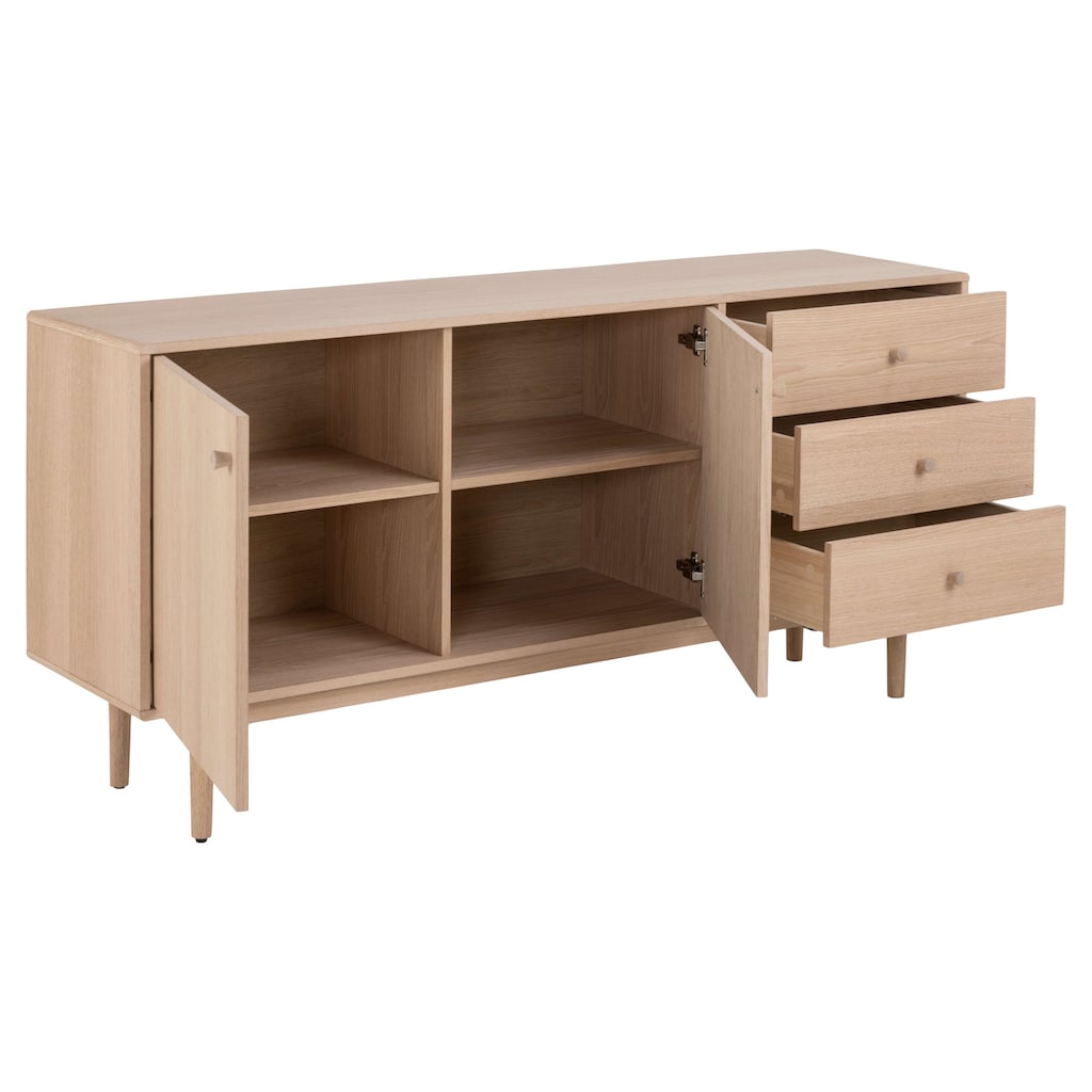 ACTONA GROUP Sideboard »Aston«, Eiche/furnier, 2 Türen, 2 Böden, 3 Schubladen, 160 cm