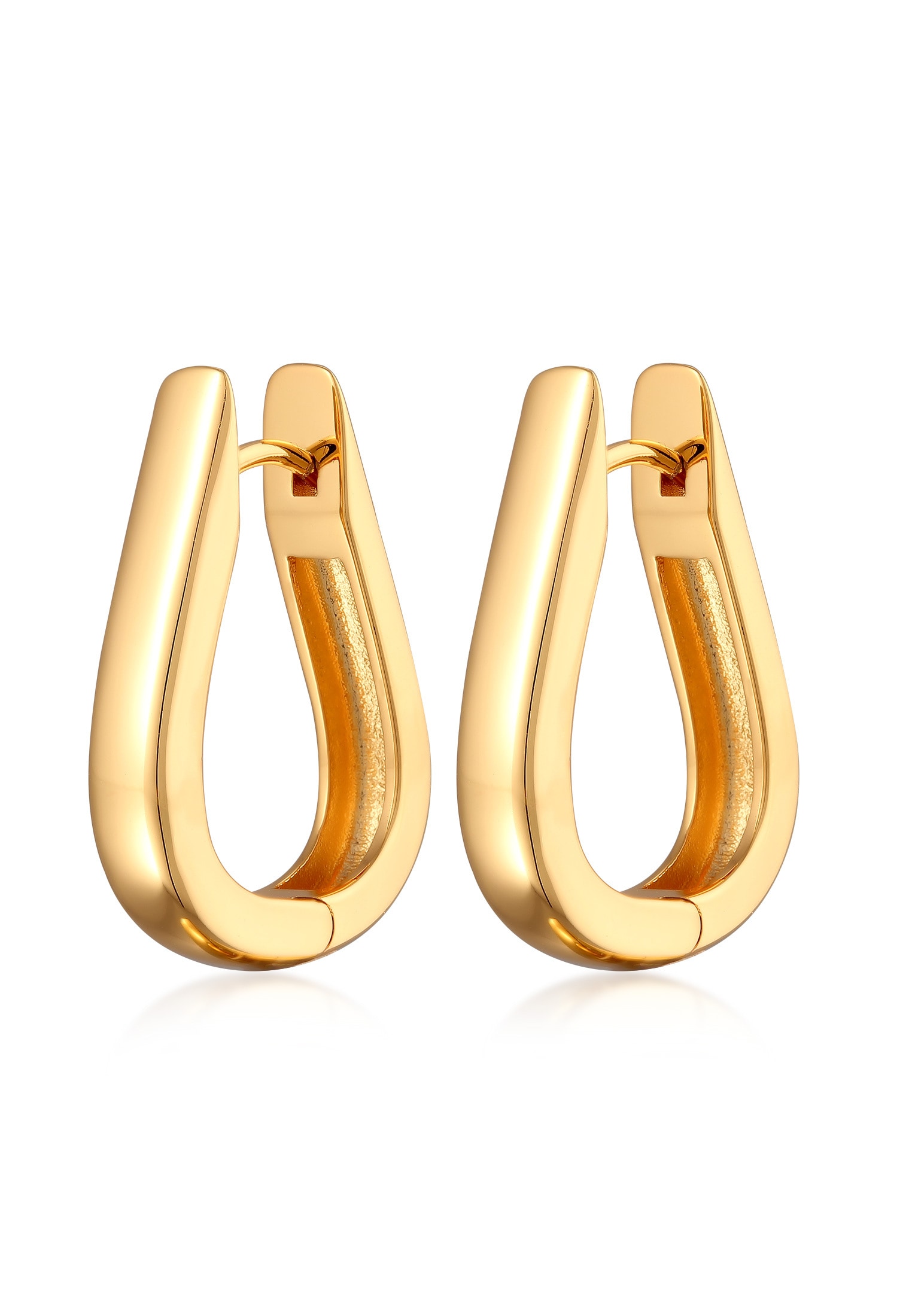 "Paar Creolen ELLI ""Ohrringe Oval Creolen Silberfarben"" Gr. 23, gold, Ohrringe, Damen, 23, ohne Stein, Messing"