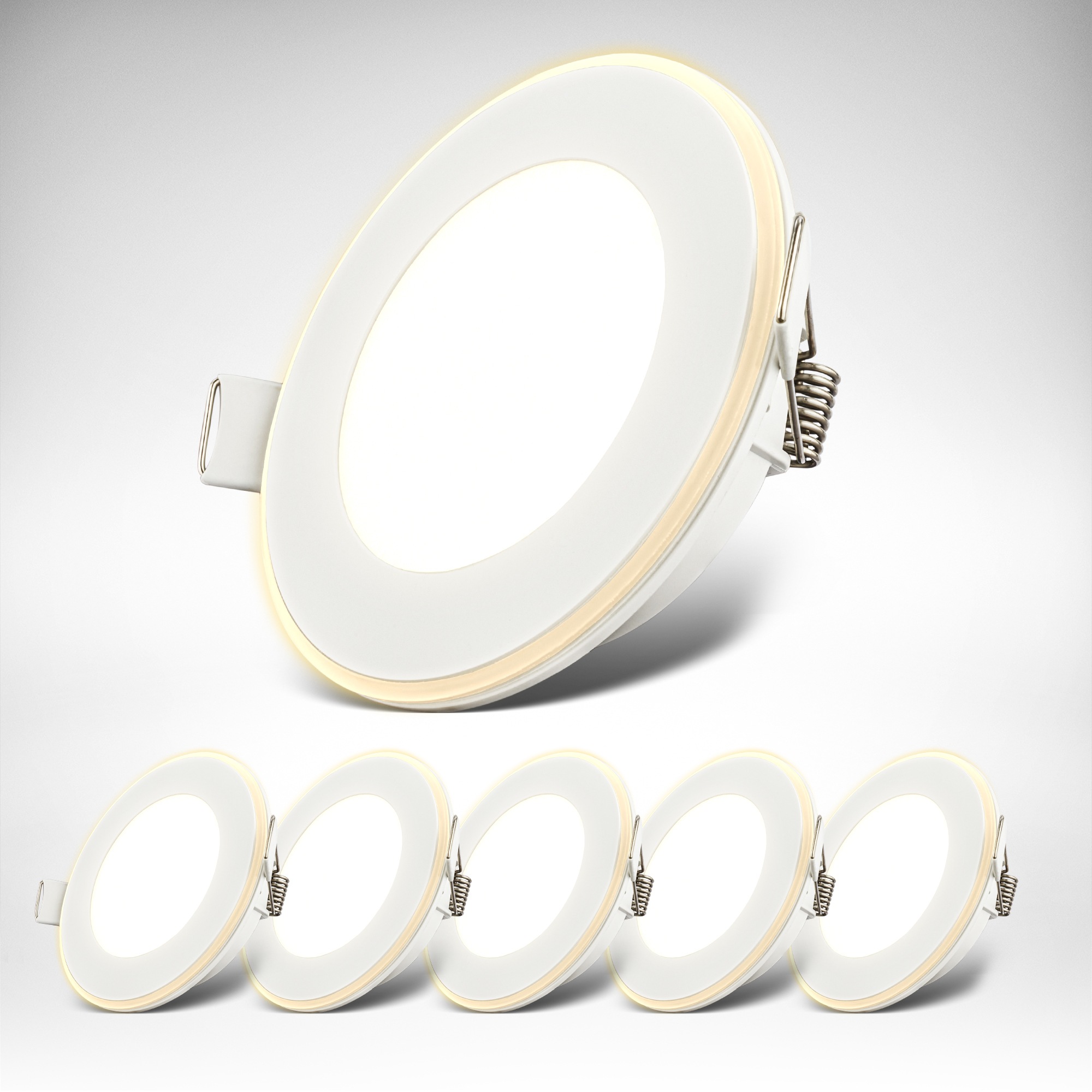 B.K.Licht LED Einbaustrahler »LED Einbauleuchten«, 6 flammig, 6er Set, 93x30 mm, Weiß, je 4,9W, Decke, Wohnzimmer, Flur