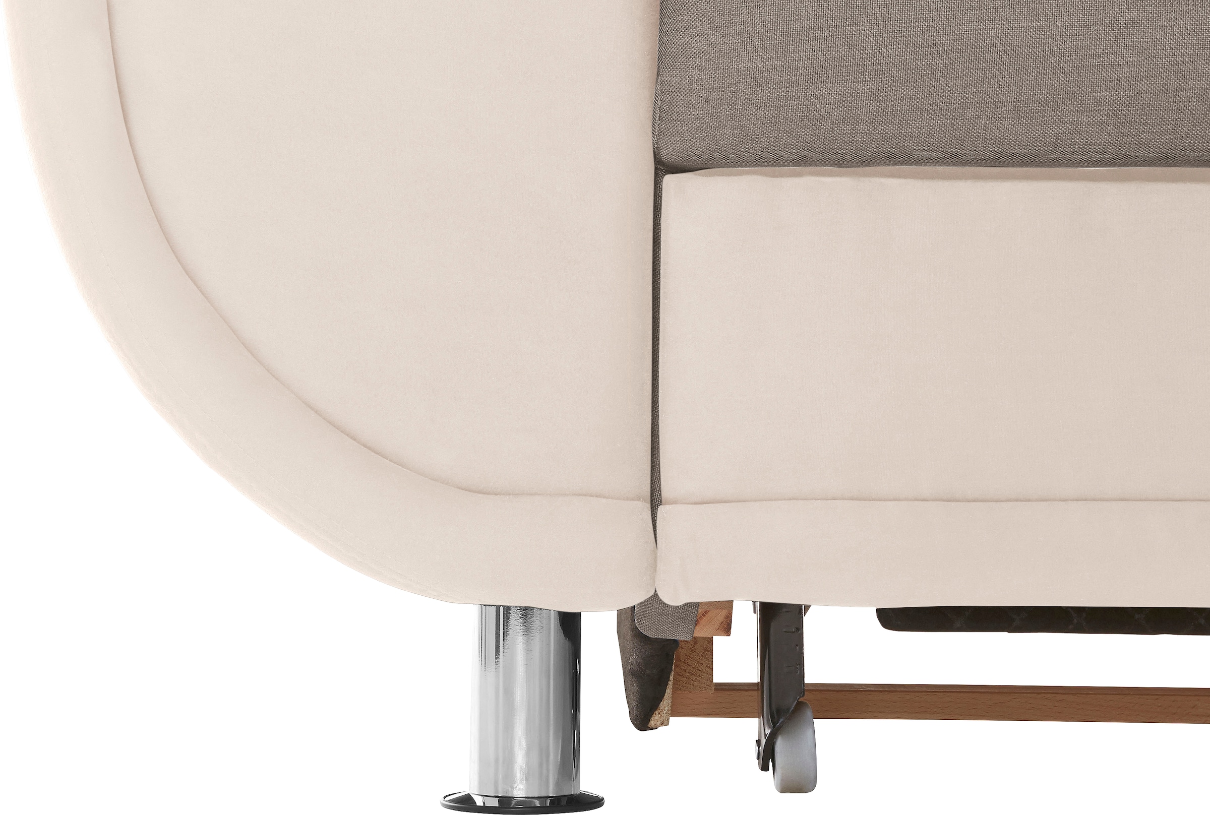 TRENDMANUFAKTUR Wohnlandschaft »Rondo 3, zeitlos und modern, im Materialmix, U-Form«, wahlweise für mehr Komfort mit Federkern, wahlweise mit Bettfunktion