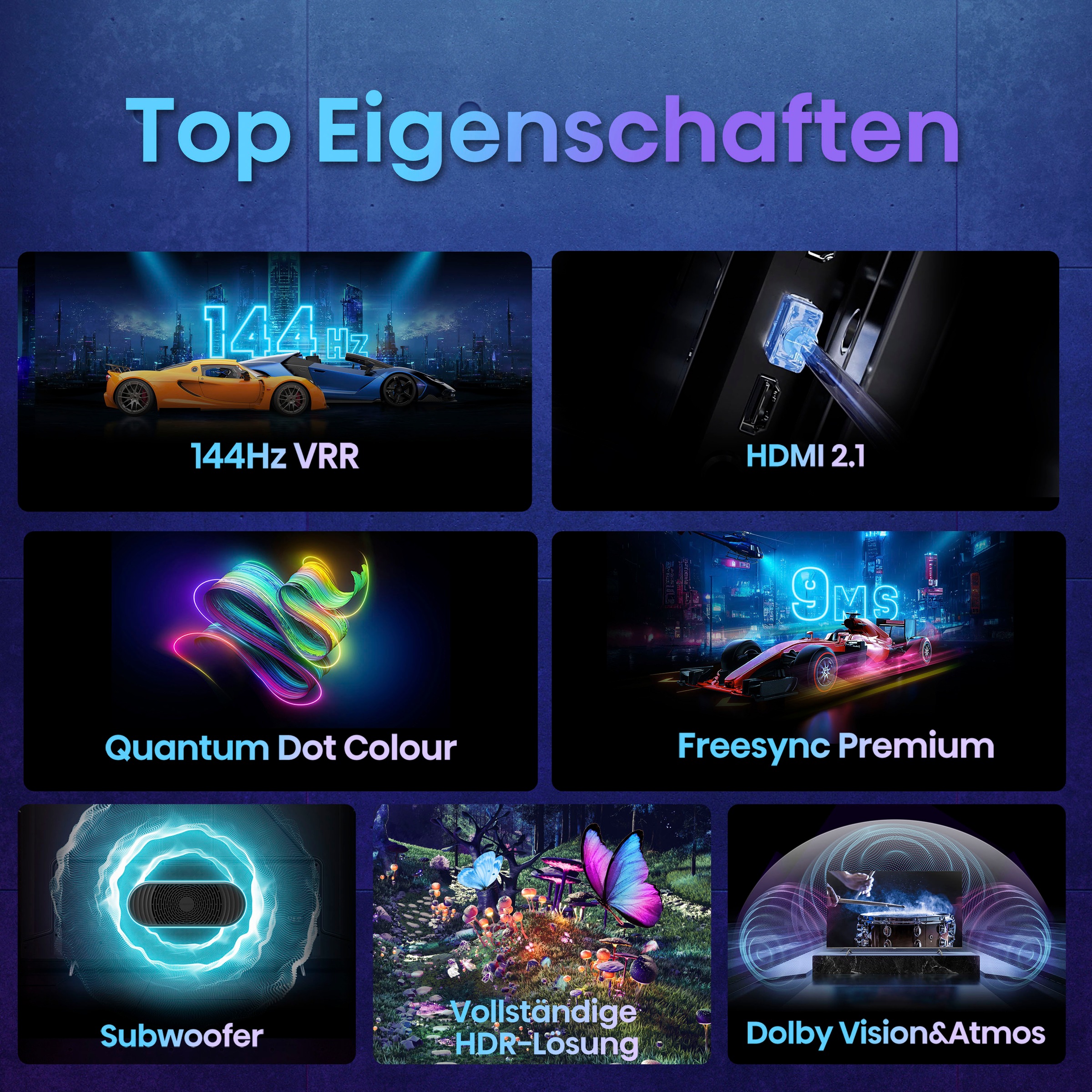 Hisense LED-Fernseher »65E77KQ PRO«, 4K Ultra HD, Smart-TV