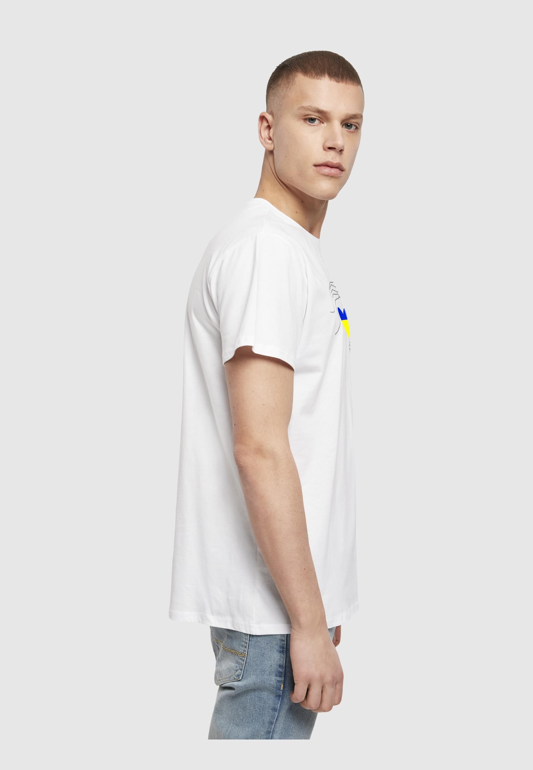 Merchcode T-Shirt »Merchcode Herren Peace - 2 Hand Heart White Basic T-Shirt«, (1 tlg.)