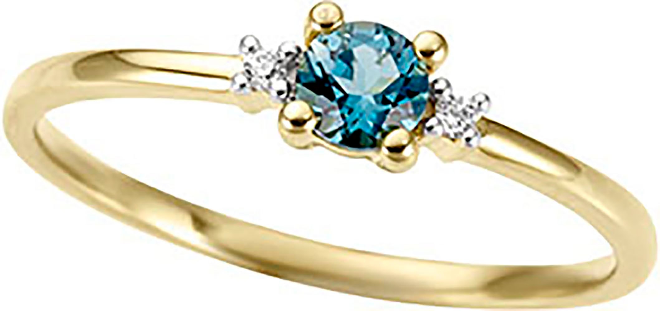 Firetti Fingerring »Schmuck Geschenk Gold 333 Damenring Goldring Edelstein Solitär«, mit London Blue Topas - mit Diamanten