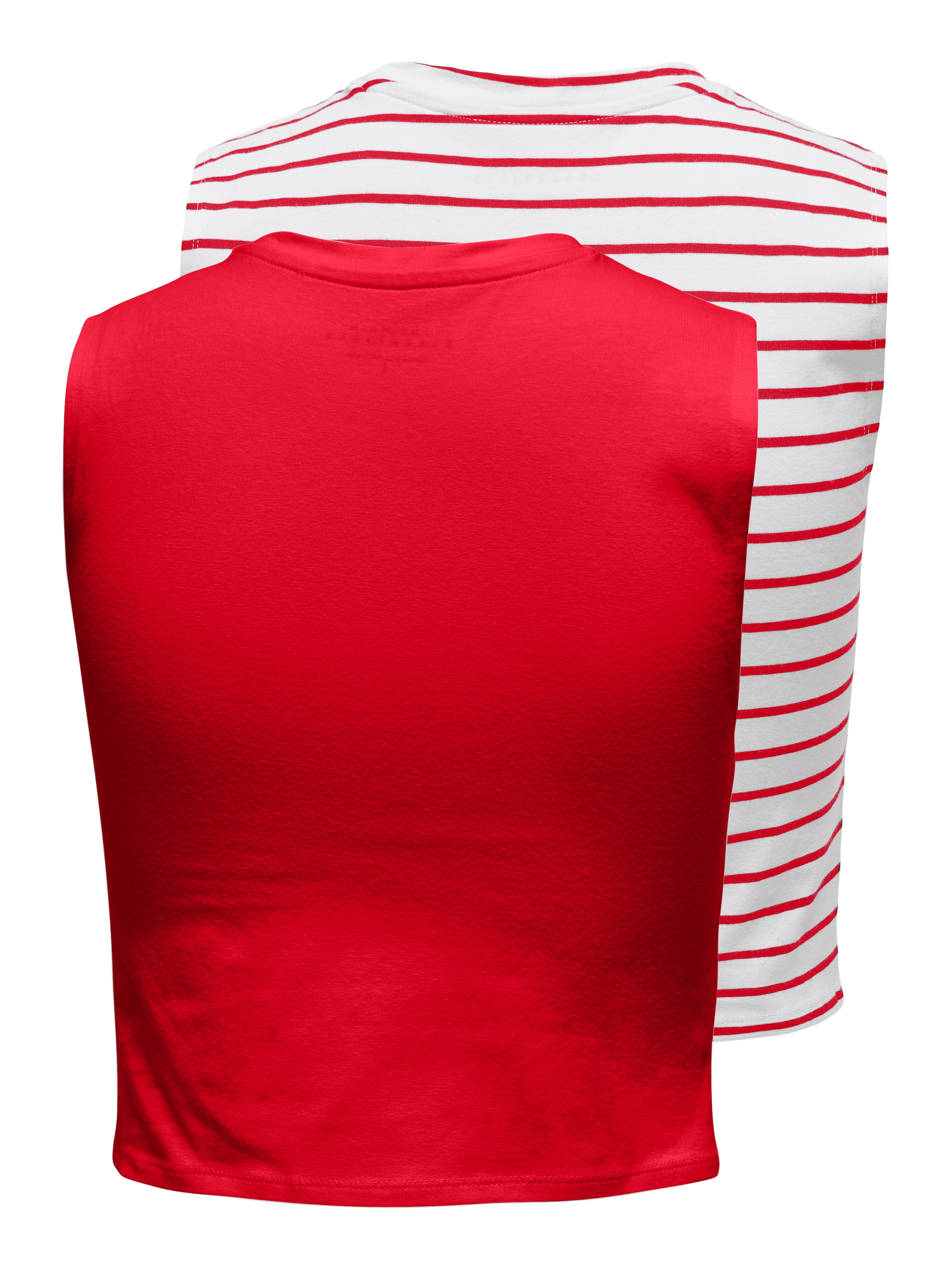 ONLY Crop-Top »ONLCHOICE S/L 2-PACK TOP BOX JRS«, (Packung, 2 tlg.)
