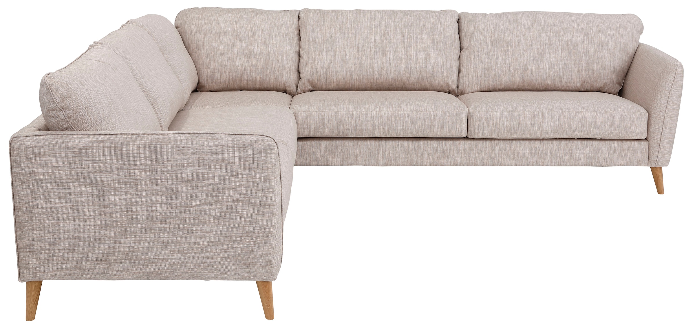 Ecksofa »MARSEILLE 278/278 cm, L-Form,«, gleichschenklig, aus Eiche-Massivholz Beinen,...