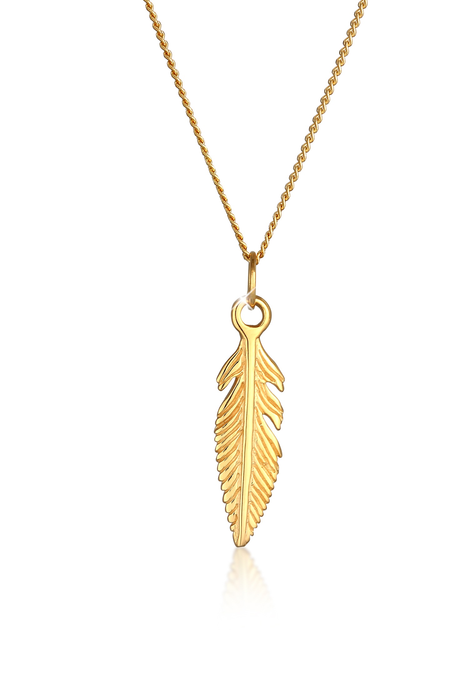 Elli Premium Kette mit Anhänger »Feder Boho 585 Gelbgold« online bestellen  | BAUR