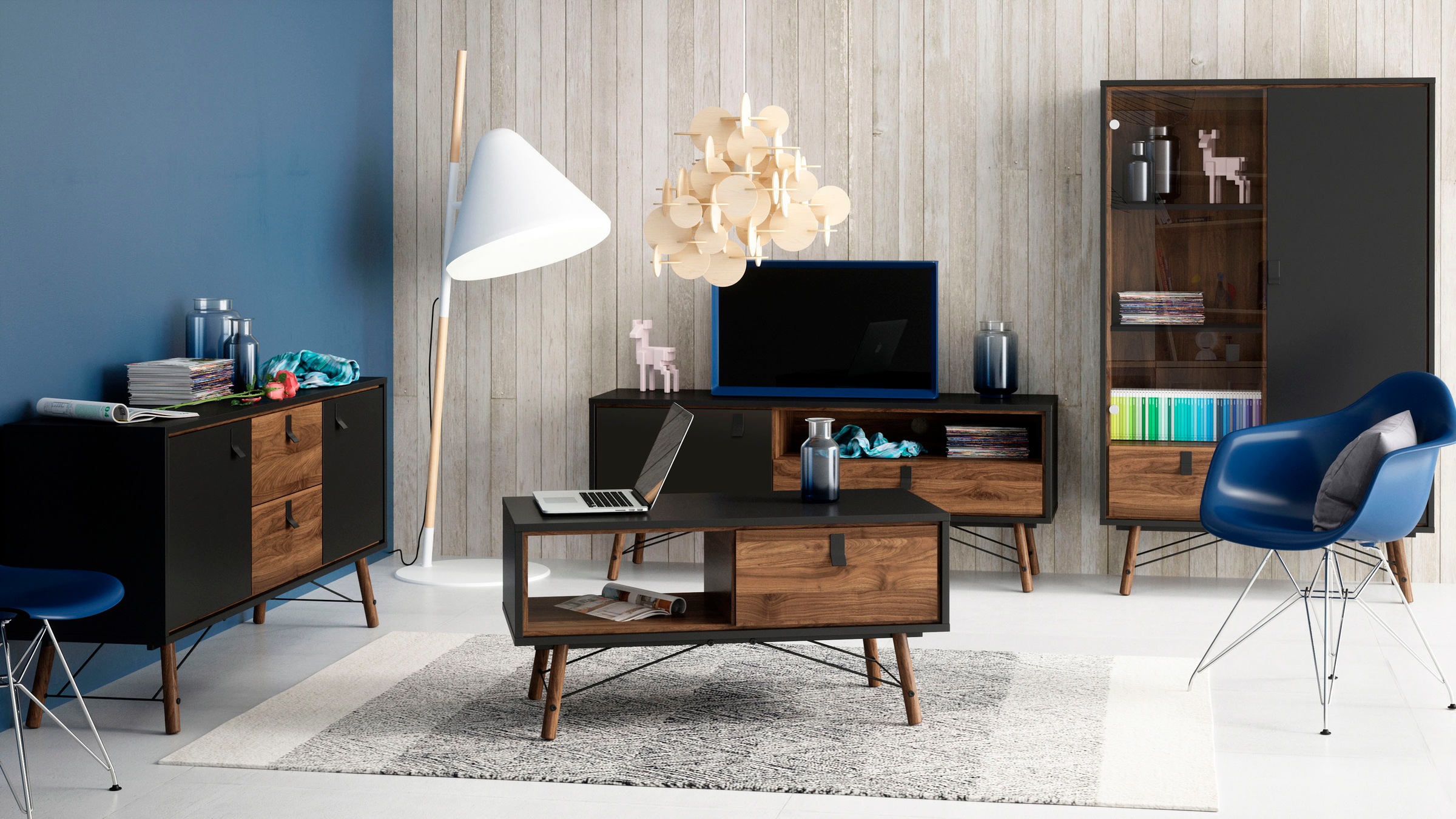andas Sideboard »Ry Aufbewahrung, Schubladenschrank,«, Breite 150 cm, Höhe 72 cm, Kommode mit 2 Türen und 2 Schubläden