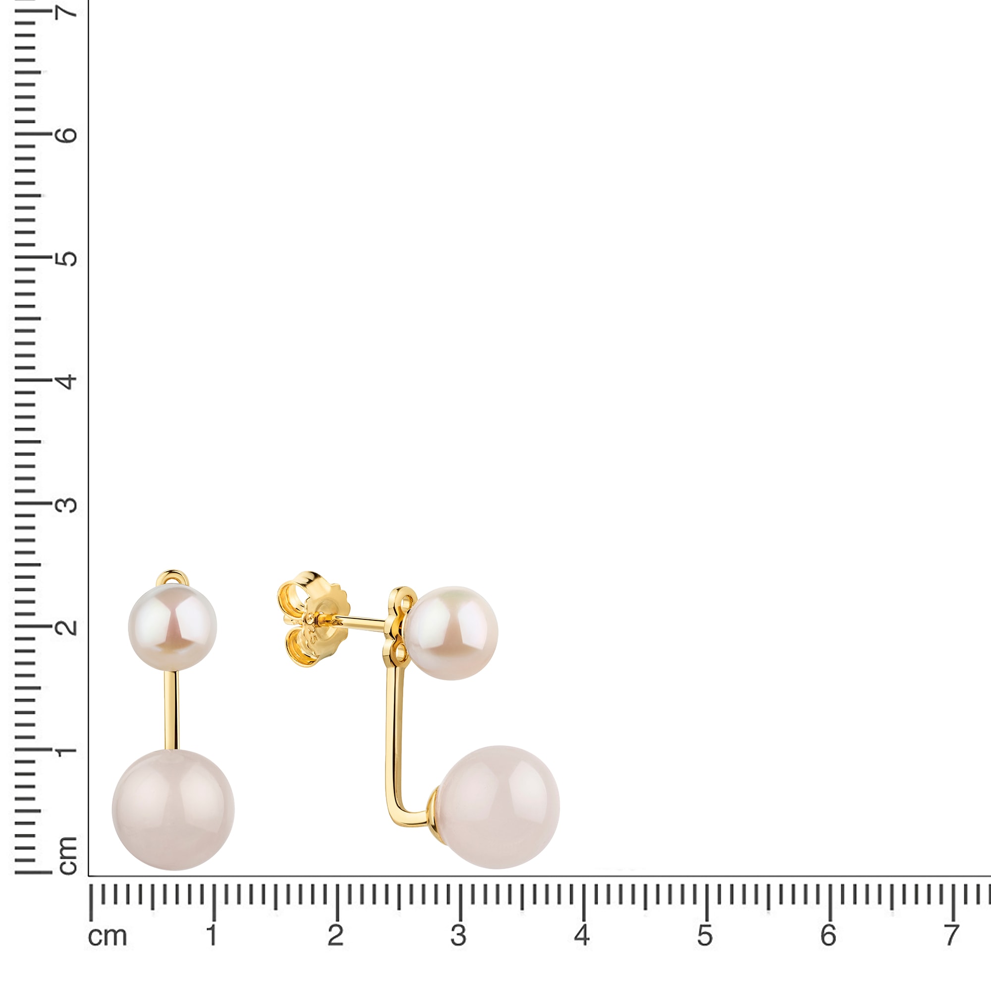 Firetti Paar Ohrstecker »Schmuck Geschenk Silber 925 Ohrschmuck Ohrringe Kugeln« mit Quarz - mit Süßwasserzuchtperle - Einhänger abnehmbar