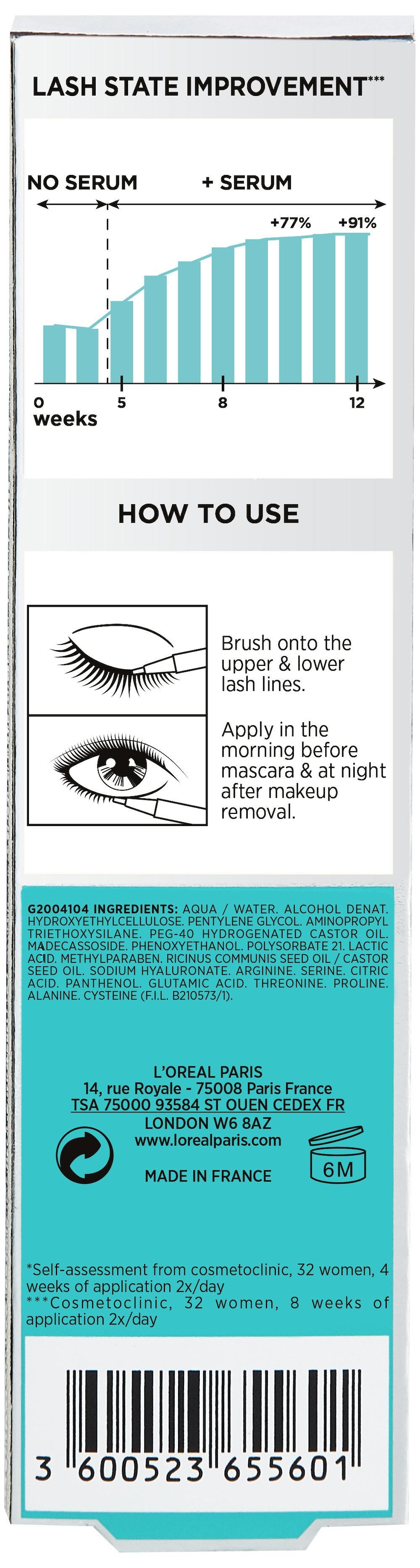 L'ORÉAL PARIS Wimpernserum »Clinically Proven Lash Serum«, mit Hyaloronsäure