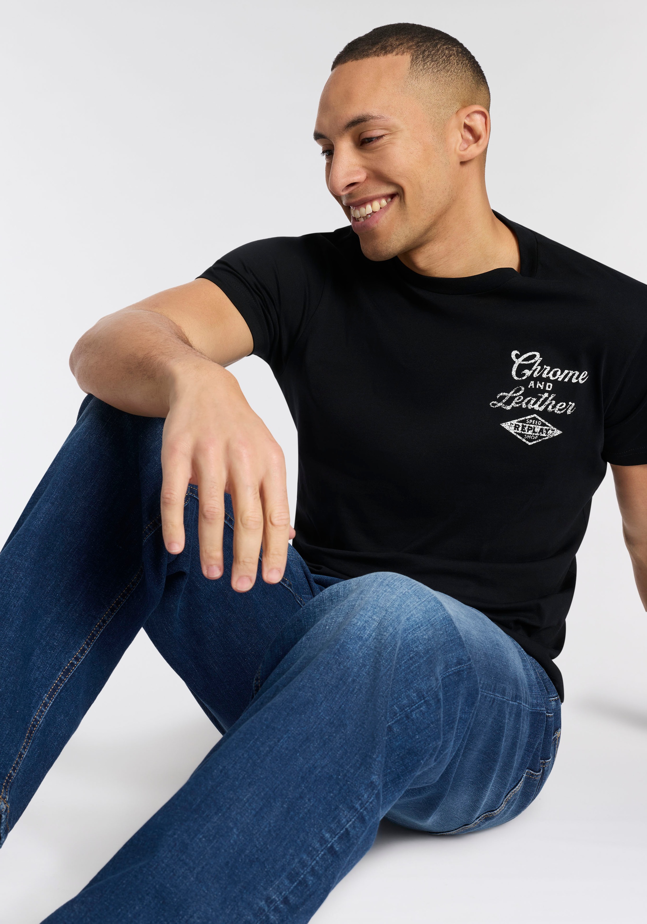 Replay T-Shirt mit Print, Rundhalsausschnitt