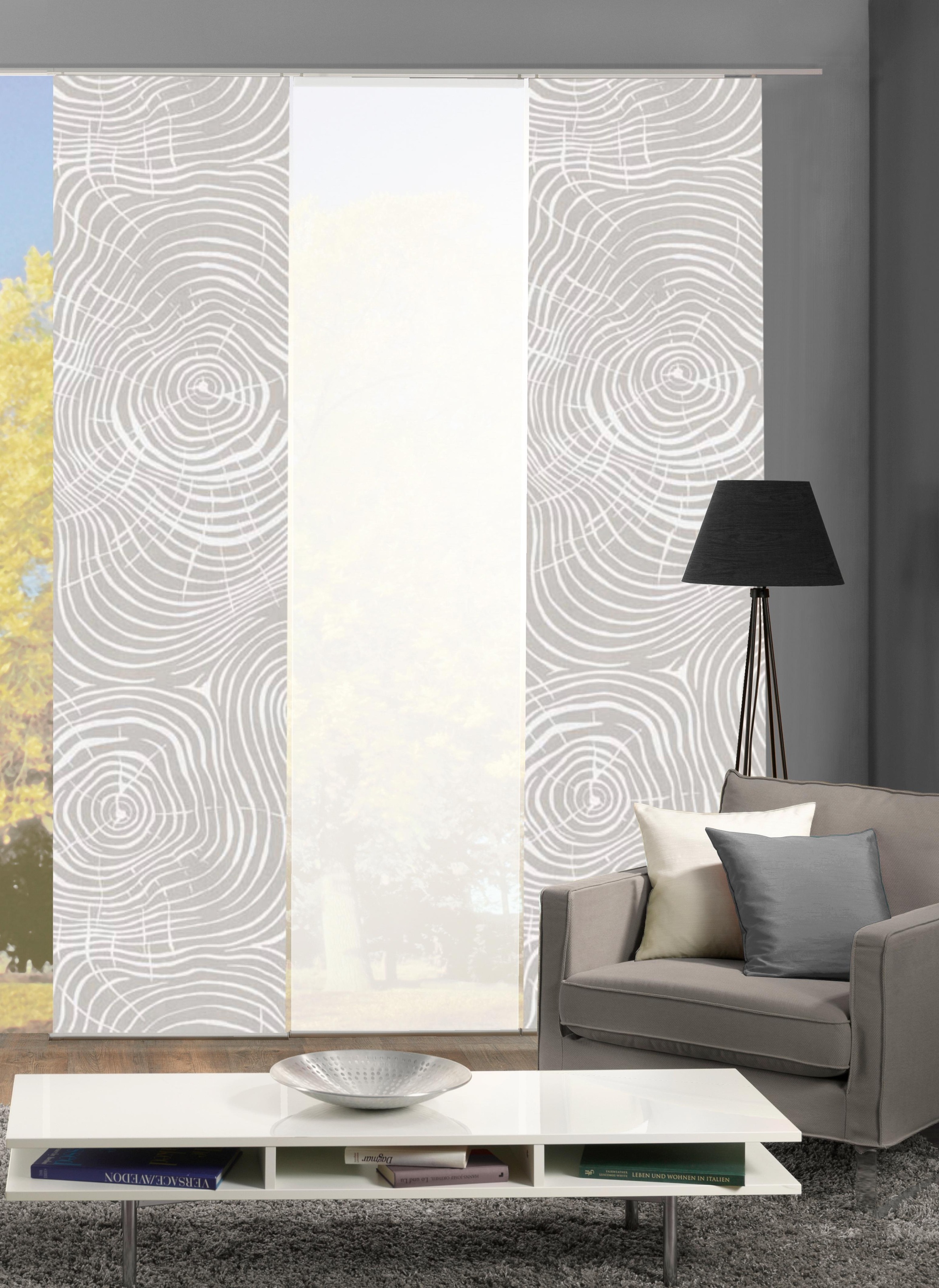 HOME WOHNIDEEN Schiebegardine "MADERAS" Klettband 3 Stk. tlg. HxB: 245x60, günstig online kaufen