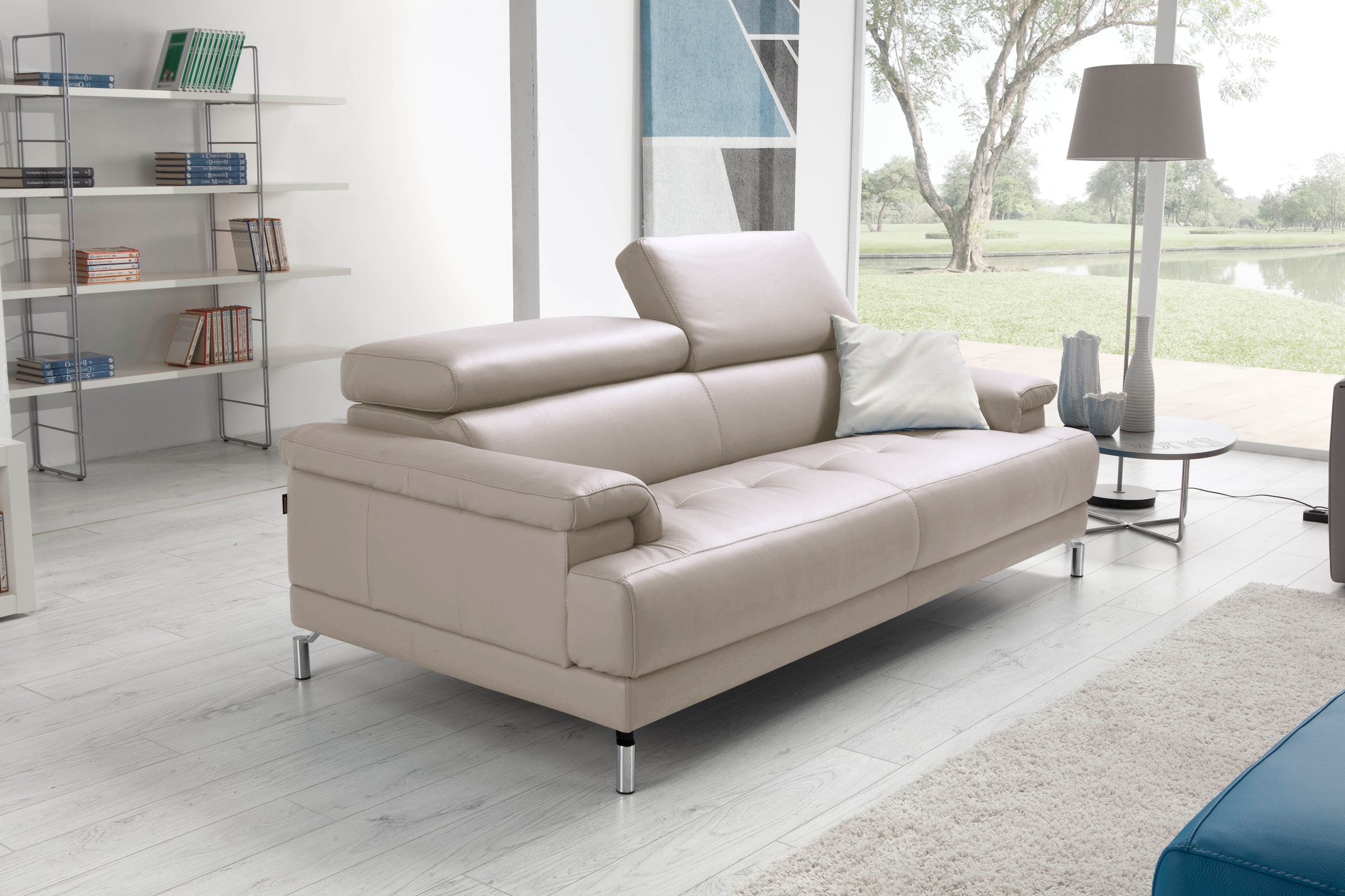 Egoitaliano 2,5-Sitzer "Soul, Design und Sitzkomfort auf hohem Niveau, tolle Details" inkl. Kopfteilverstellung für noch mehr Komfort, Designfuß