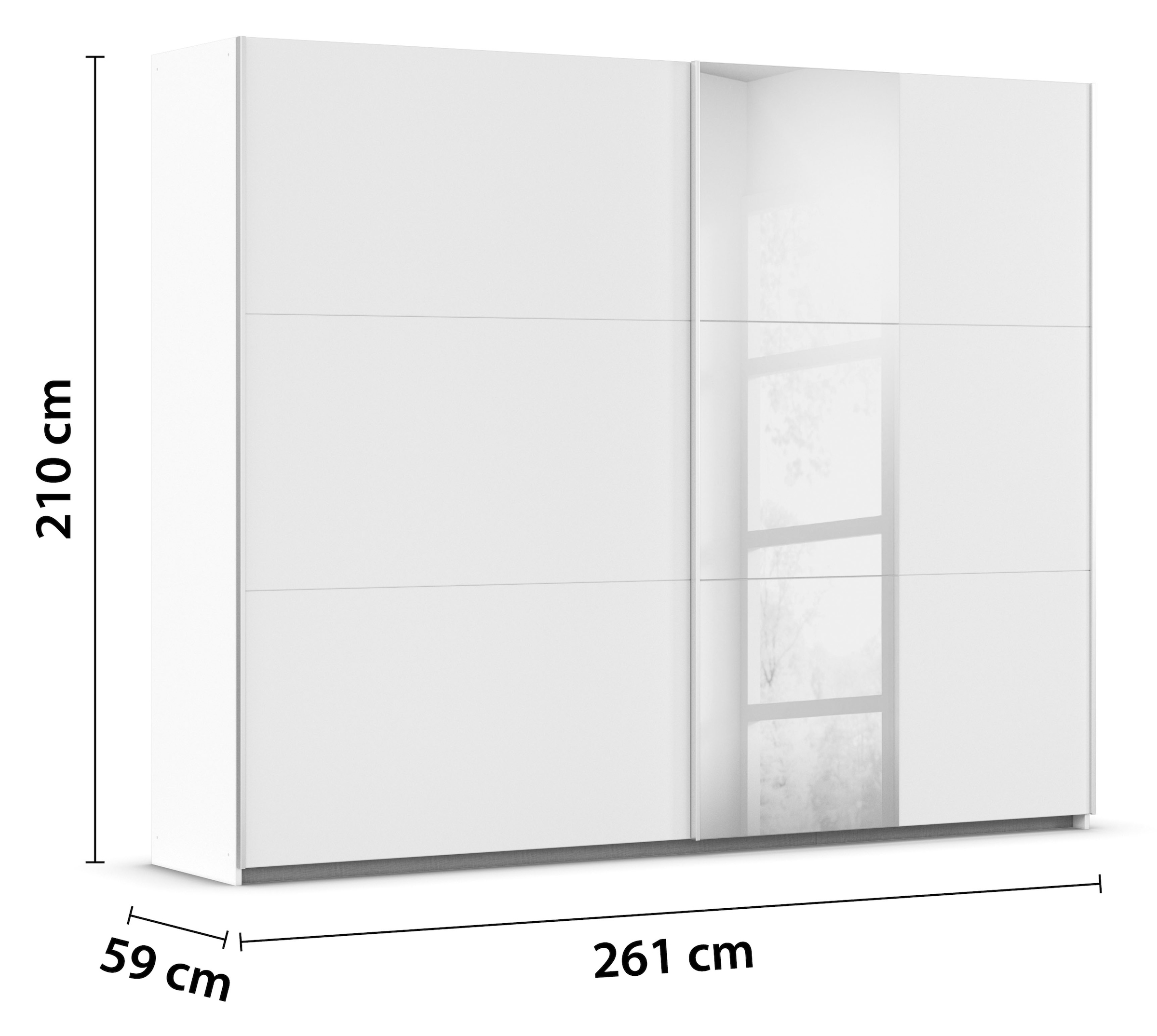 rauch Schwebetürenschrank »Kleiderschrank Garderobe TOPSELLER AURELIO mit 3 Ausstattungsvarianten«, 3 verschiedene Ausstattungsvarianten Griffe aus Metall MADE IN GERMANY