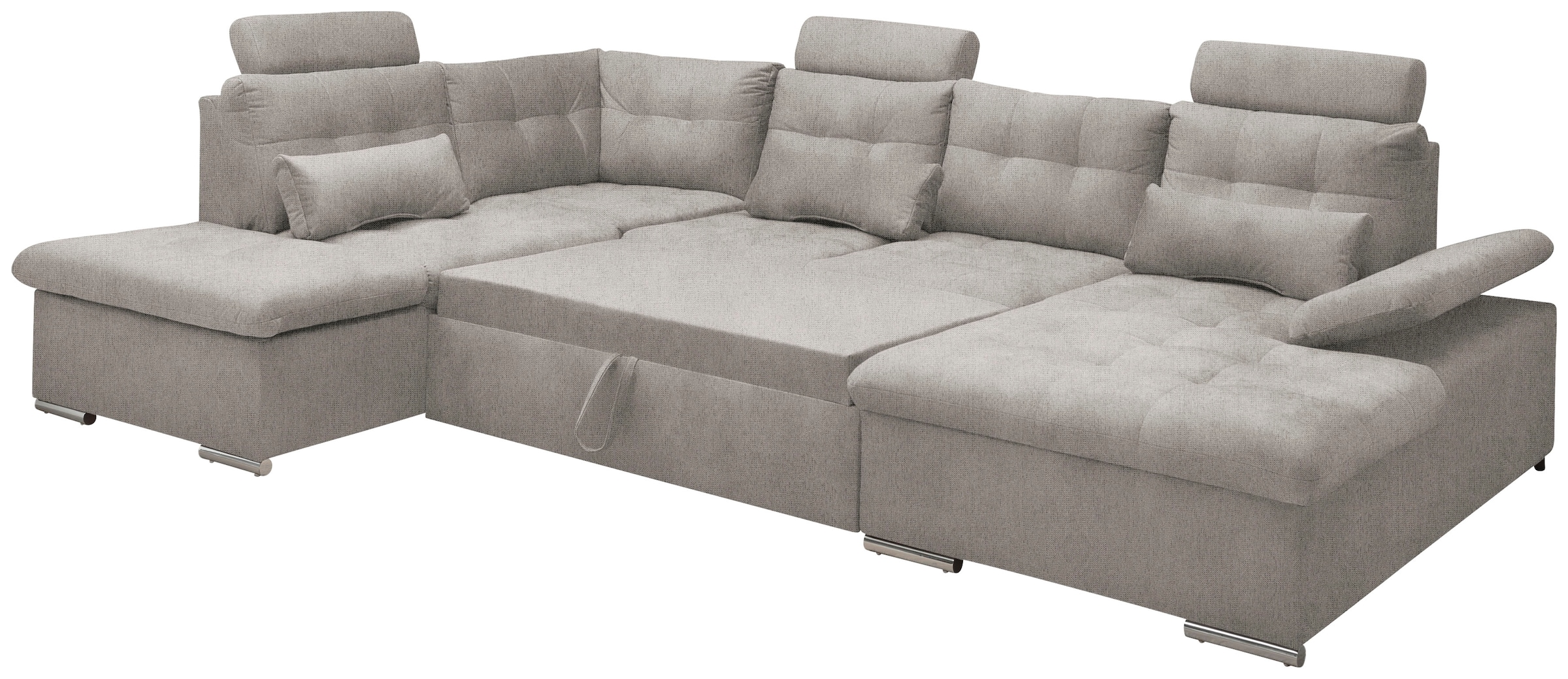 ED EXCITING DESIGN Wohnlandschaft Jakarta, mit Bettfunktion, Bettkasten, Kopfstützen, Nierenkissen