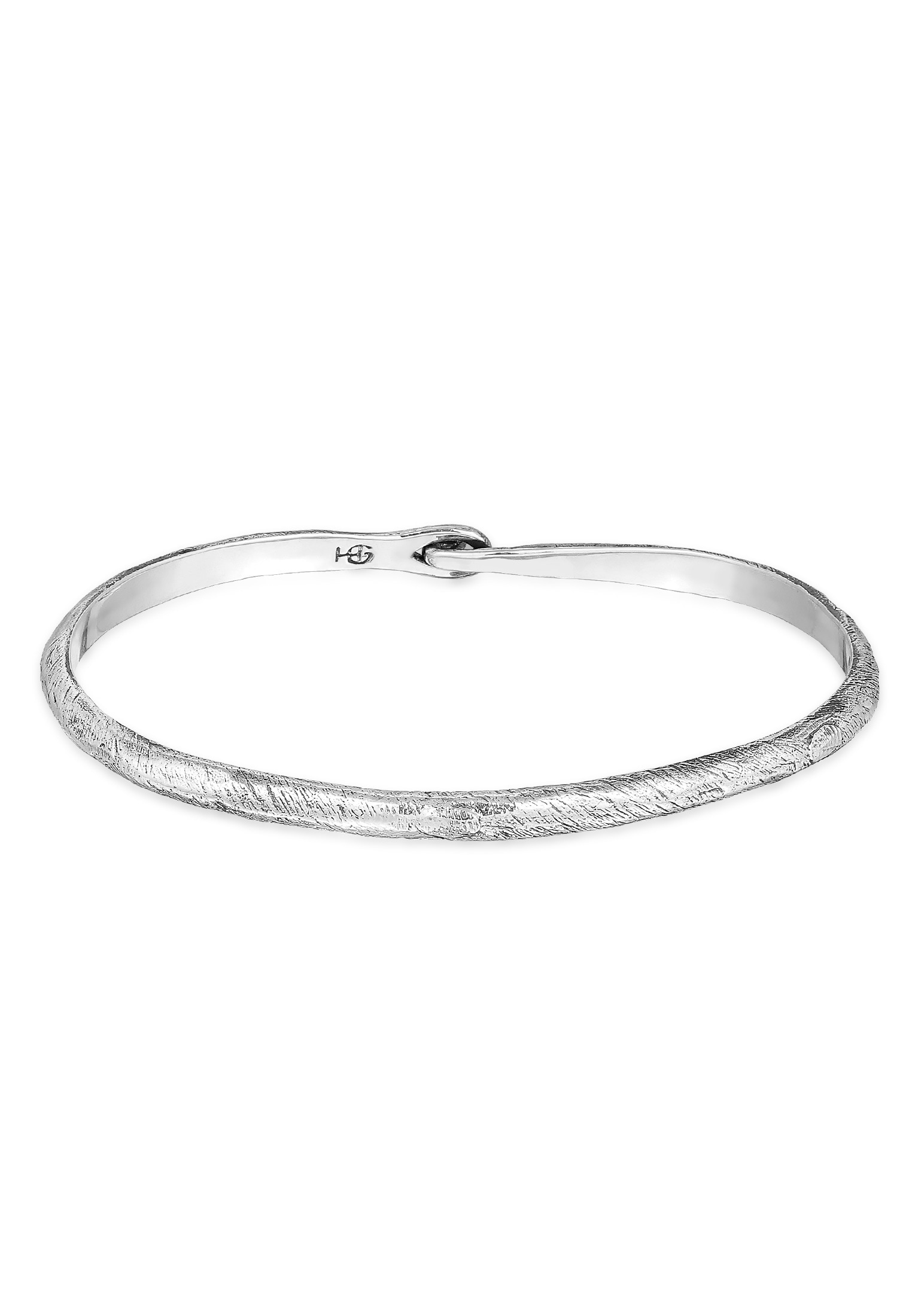 "Armreif HAZE & GLORY ""Armband Armreif - Hook Small gehämmert 925 Silber"" Gr. 200, silber, Armbänder, Herren, Silber 925 (Sterlingsilber), Armreif"