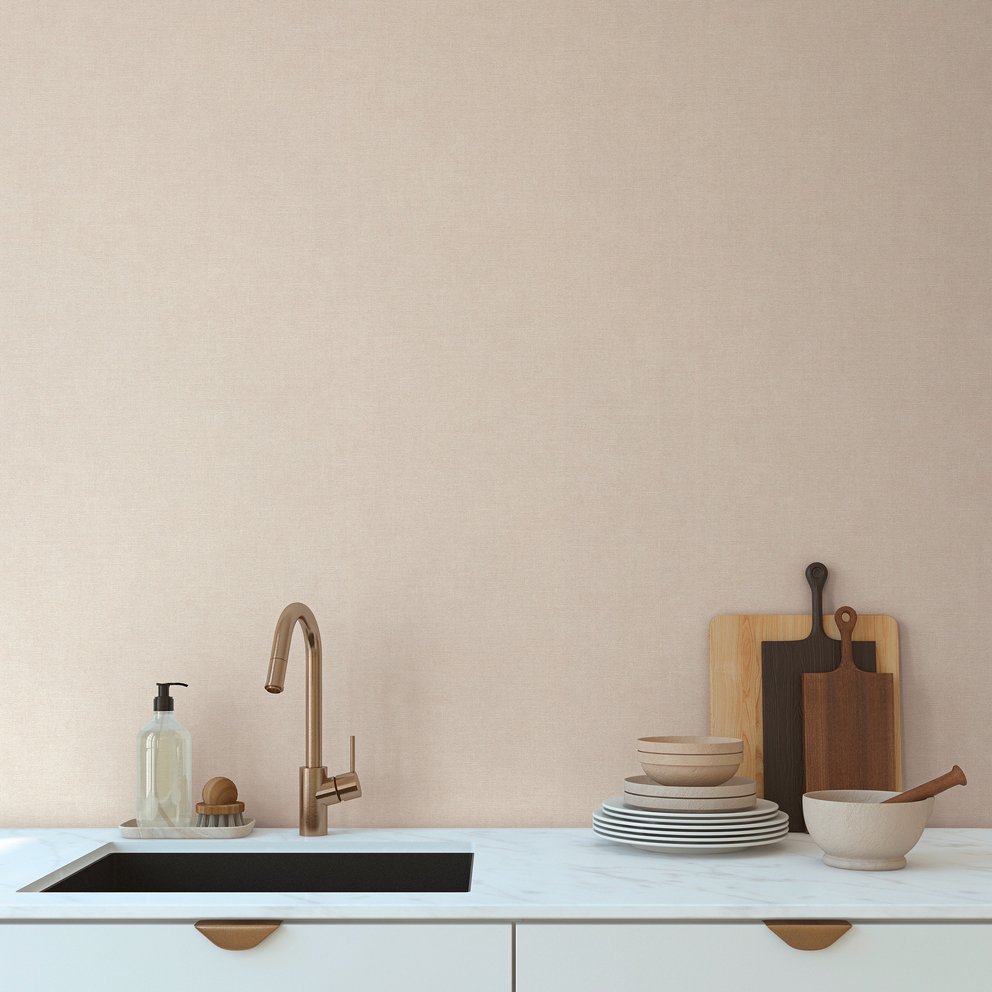 living walls Vliestapete »Smart Surfaces einfarbige Tapete Unitapete Struktur-Optik Landhaus«, matt, Vliestapete Textil-Optik für Schlafzimmer Küche Wohnzimmer Uni Design